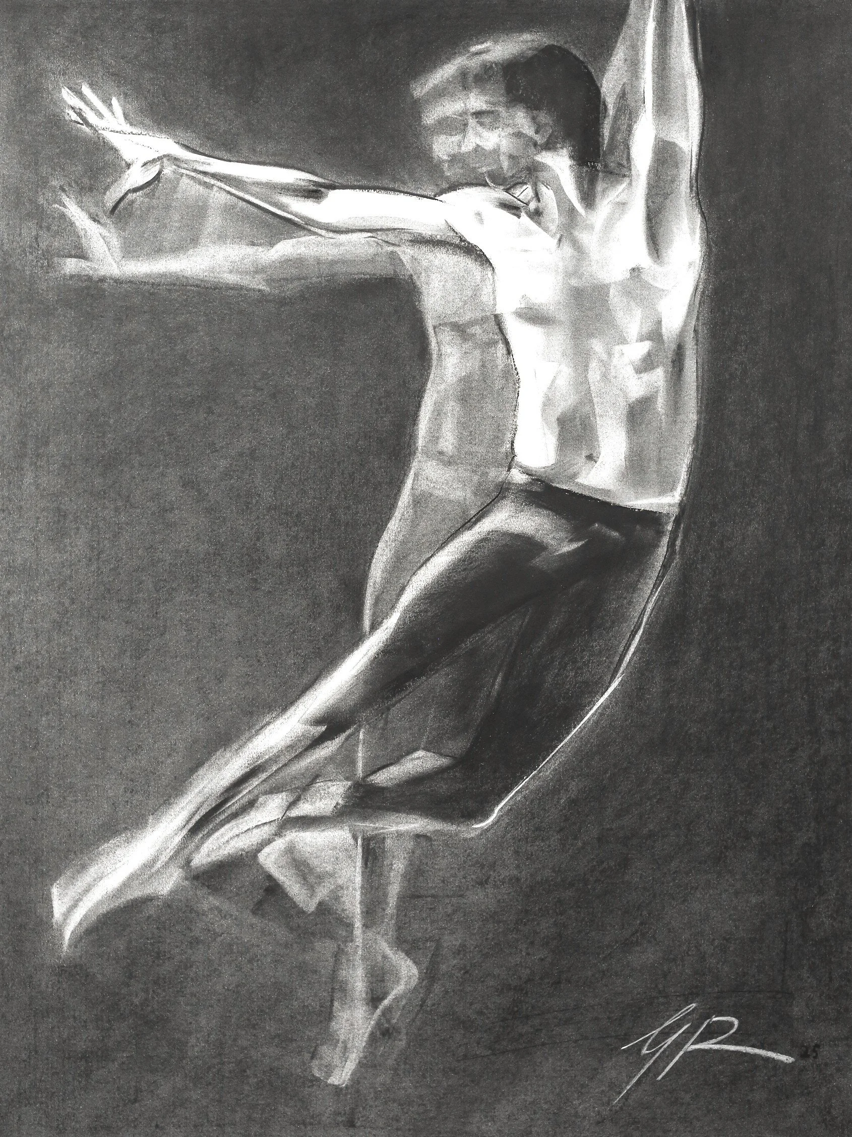 Echo 
2025  
60 x 65cm 
Willow & compressed charcoal on Fabriano Accademia paper 200gsm 
$480