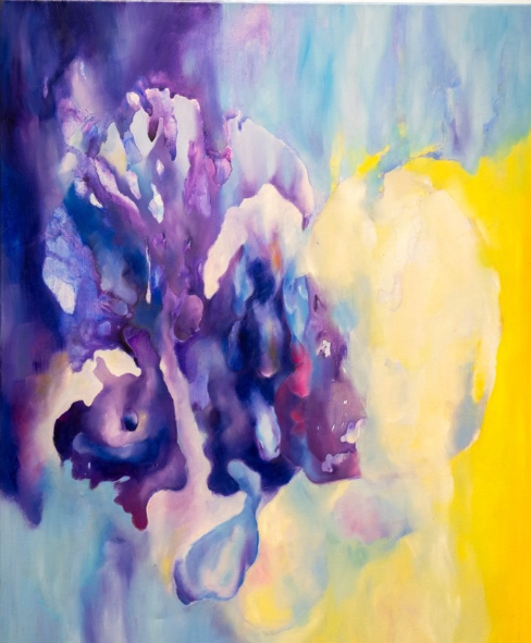 ‘Unveiling II’ 
2024 
Oil and acrylic on canvas 
92cm x 76cm