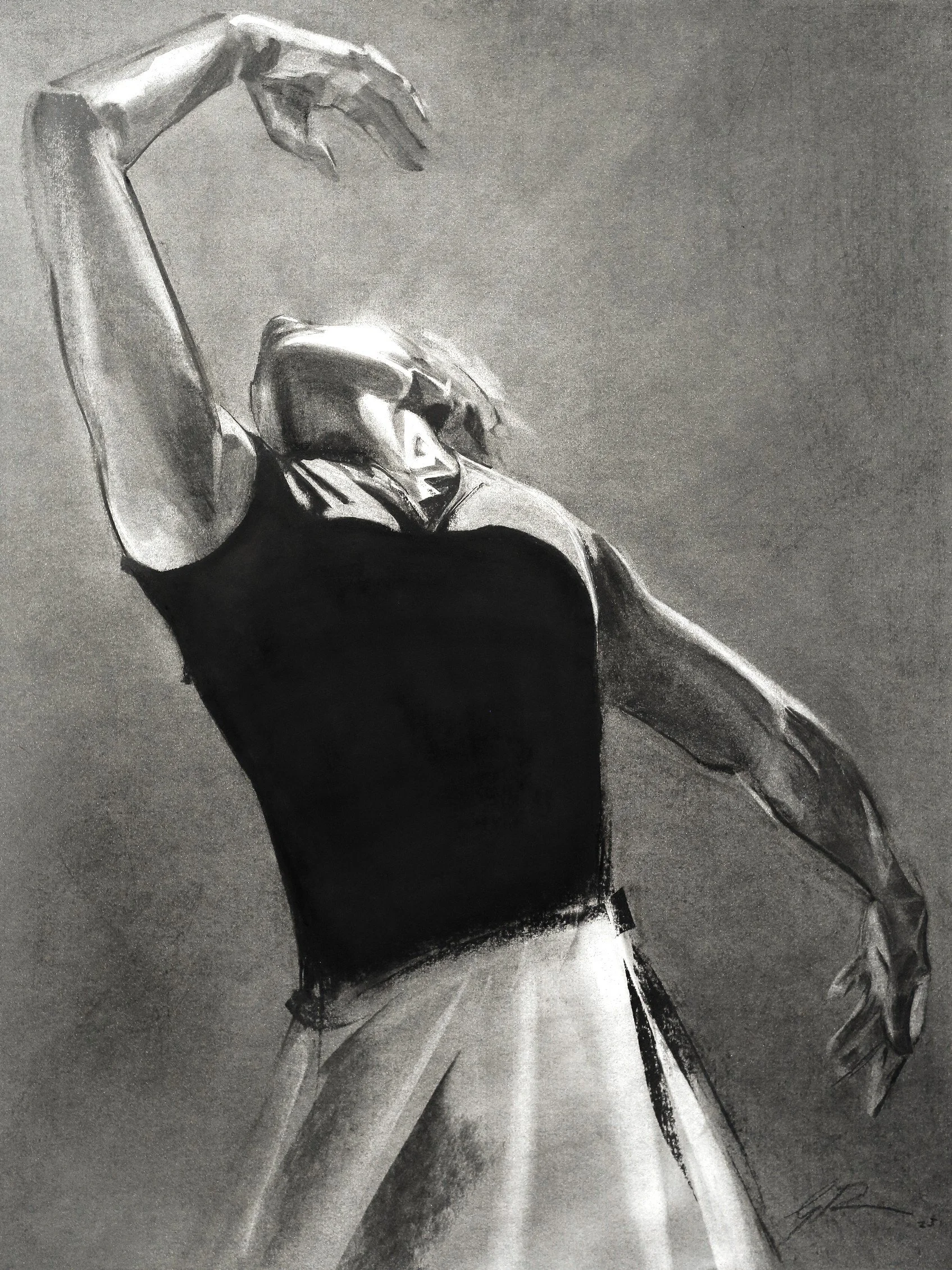 Apex 
2025  
60 x 65cm 
Willow & compressed charcoal on Fabriano Accademia paper 200gsm 
$515
