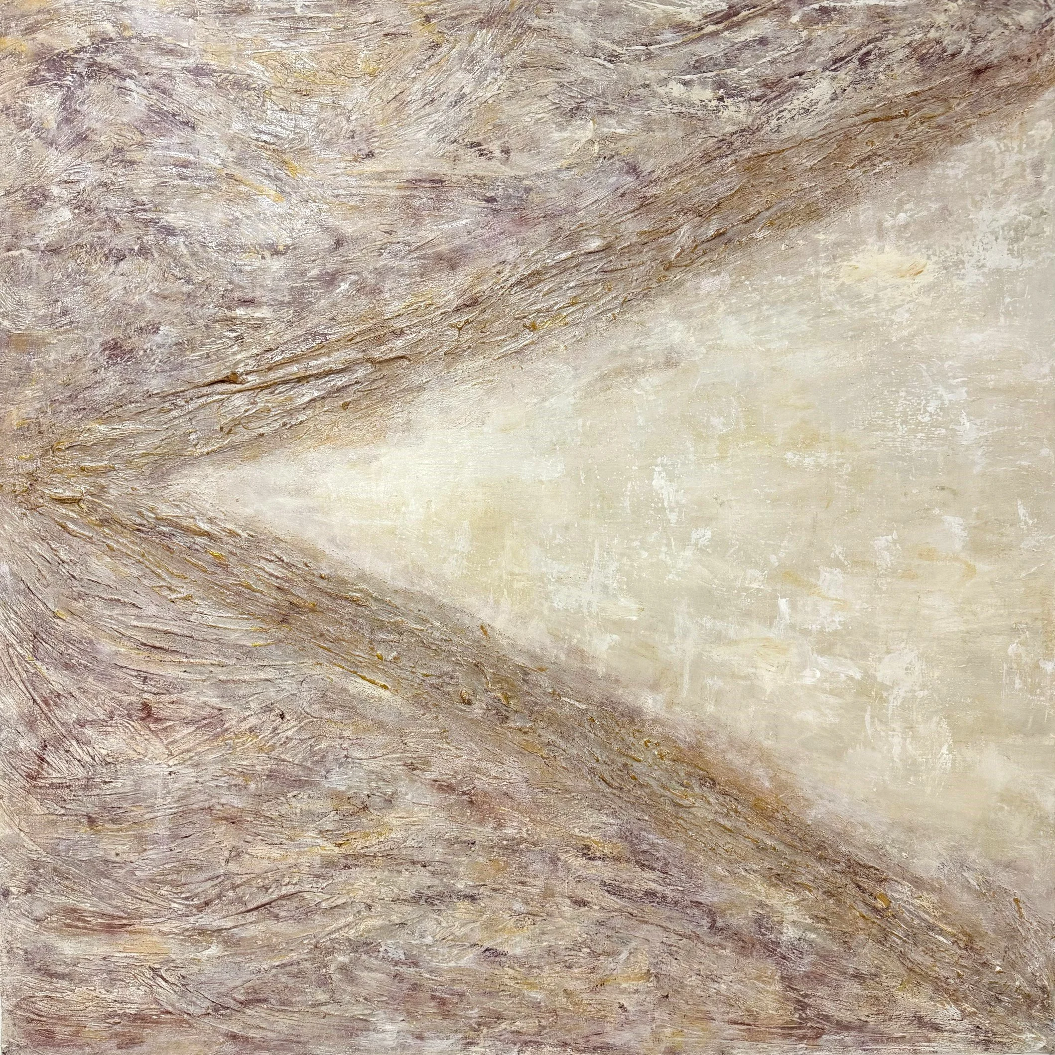 Where the Light Enters - Kenaz 
Mixed media on canvas 
2026 
120cm x 120cm x 5cm 
$5500