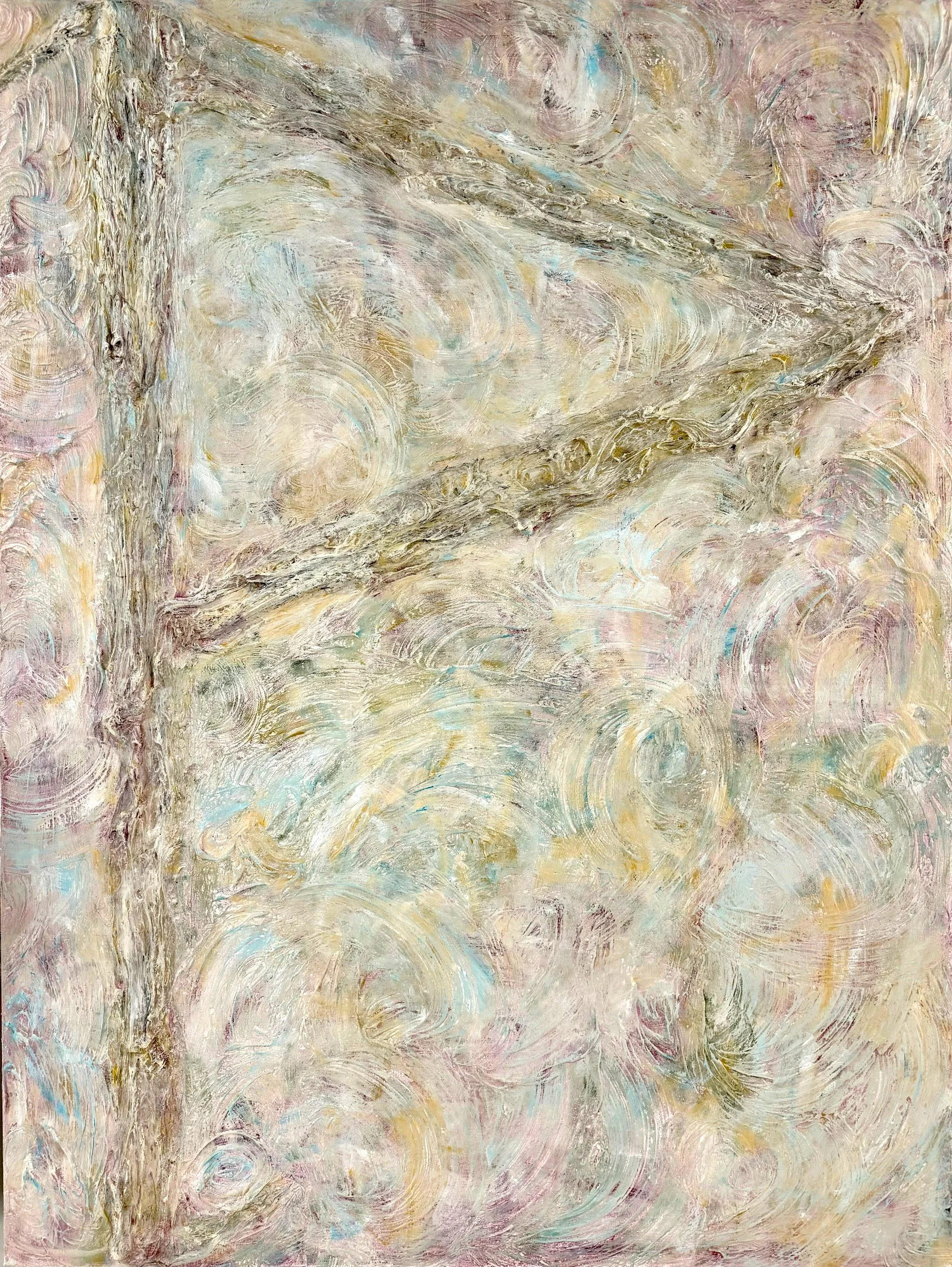 Alignment - Wunjo 
Mixed media on canvas 
2026 
160cm x 120cm x 5cm 
$7500