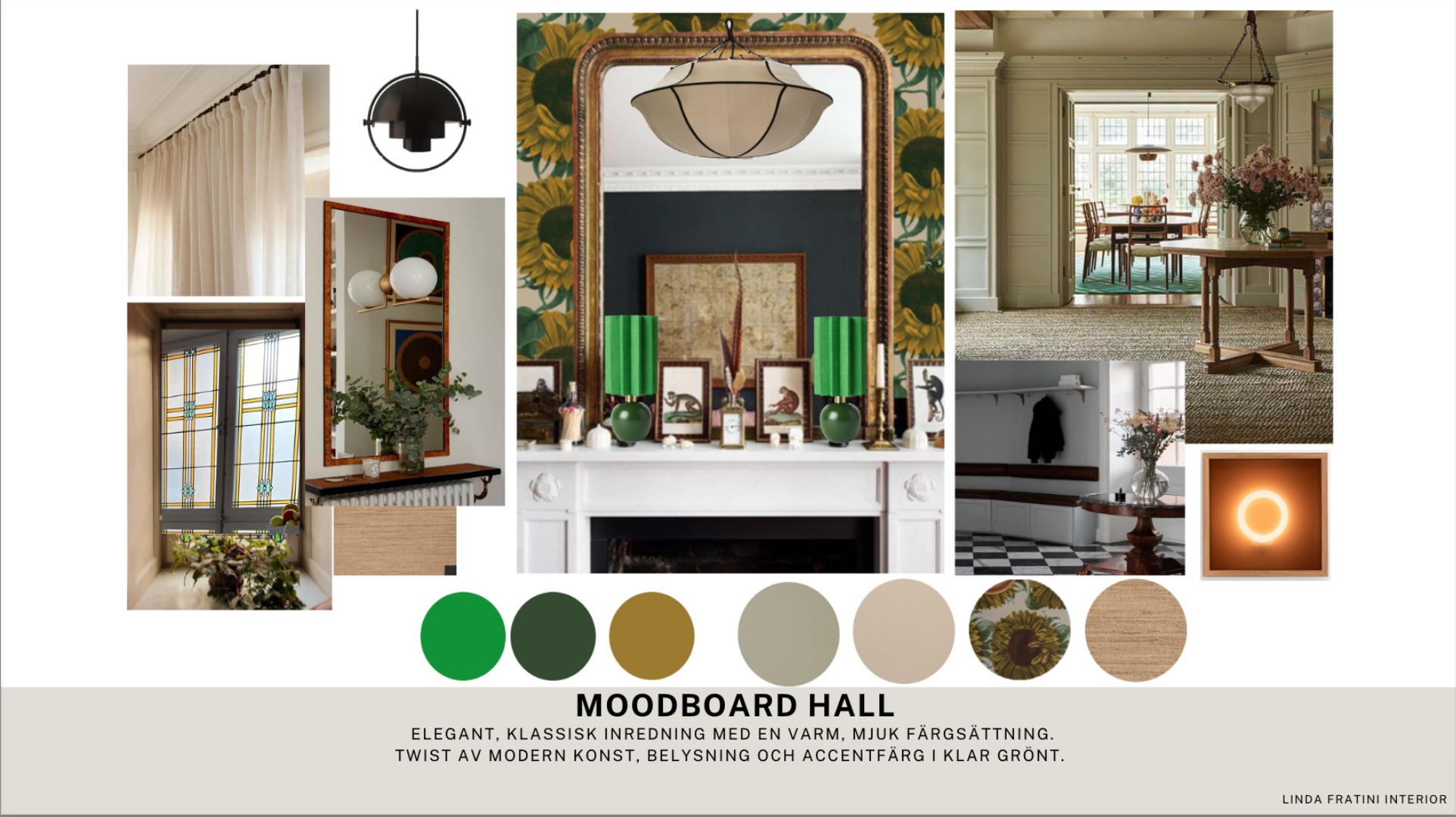 Moodboard hall sekelskifte av Inredare Linda Fratini