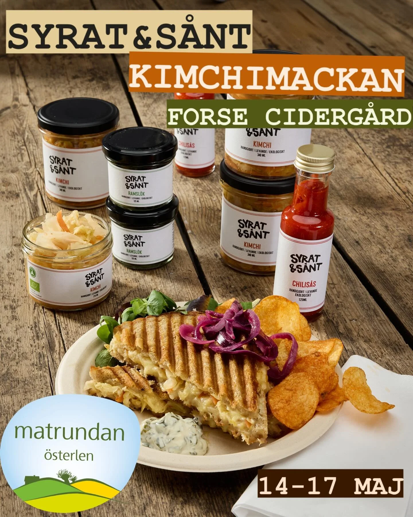 MATRUNDAN 14&ndash;17 MAJ &bull; FORSE CIDERG&Aring;RD 🌱

Under Matrundan hittar ni oss p&aring; ny&ouml;ppnade Forse ciderg&aring;rd d&auml;r vi serverar v&aring;ra uppskattade kimchimackor, gofika med surdegsbullar och riktigt fint kaffe i &auml;p