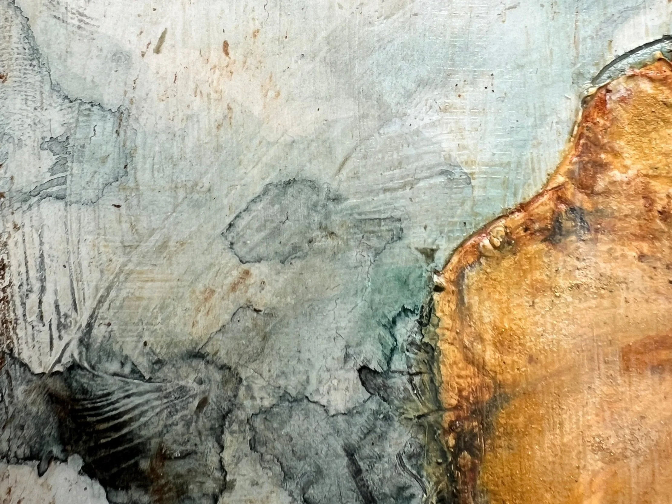 Cantharel (detail) - mixed media, 15x15 cm