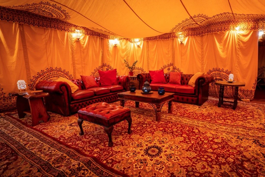 🎬✨ Check out our luxurious back garden cinema experiences! ✨🎬

Imagine sinking into plush Chesterfield sofas inside a beautifully adorned Moroccan-themed Bedouin tent, right in the comfort of your own garden. We definitely say that this is an indul
