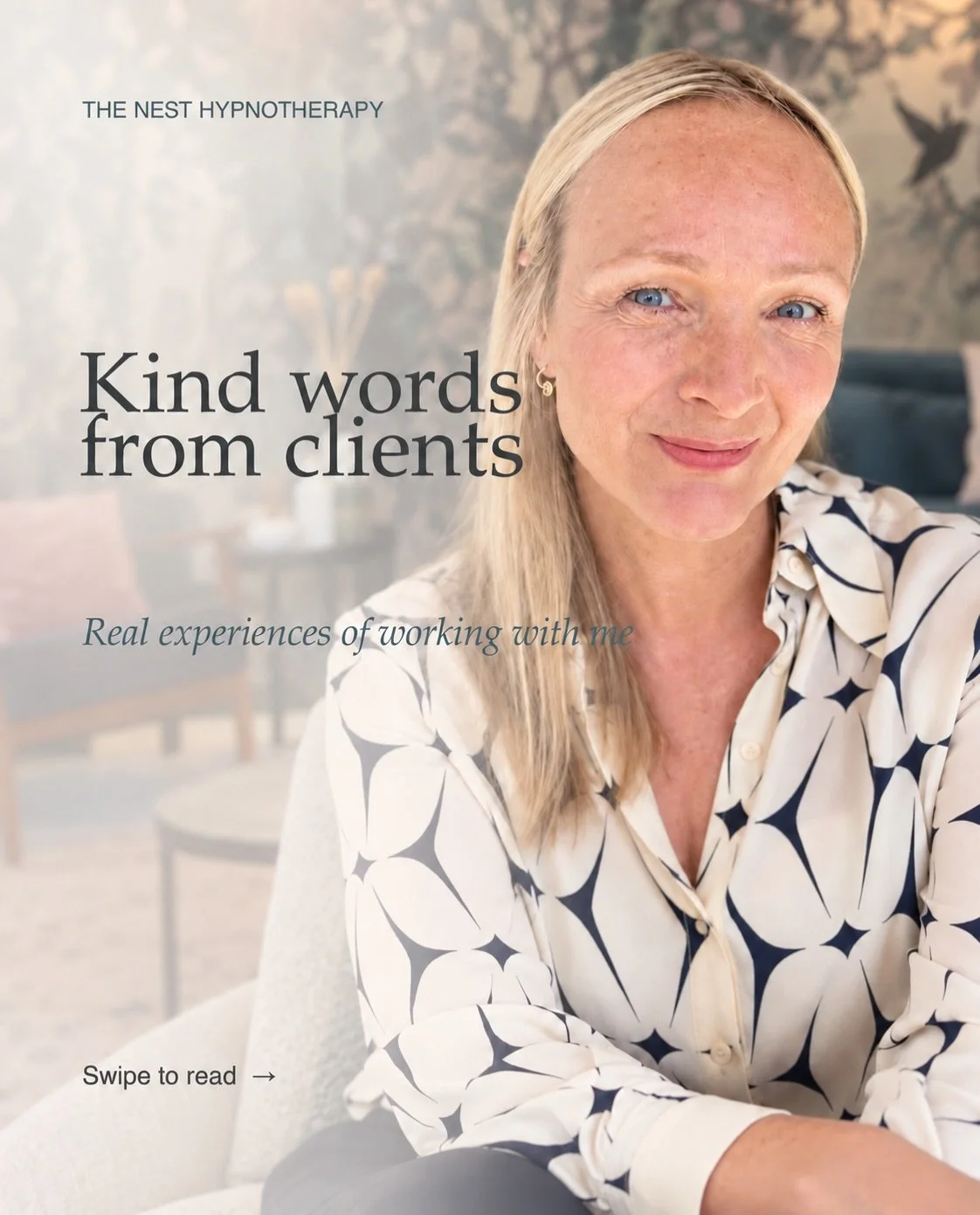 I&rsquo;m so grateful to the people who have taken the time to share their experiences of The Nest.

My aim is to help people understand what&rsquo;s going on for them and learn practical skills they can use for themselves &mdash; to become, in a way