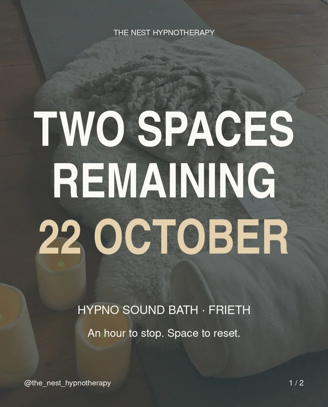 Such a lovely second Hypno Sound Bath last night. I&rsquo;m feeling more settled into it now, it&rsquo;s been really encouraging to have people book their next session before they&rsquo;ve even left!

Someone said afterwards that the hour had gone so