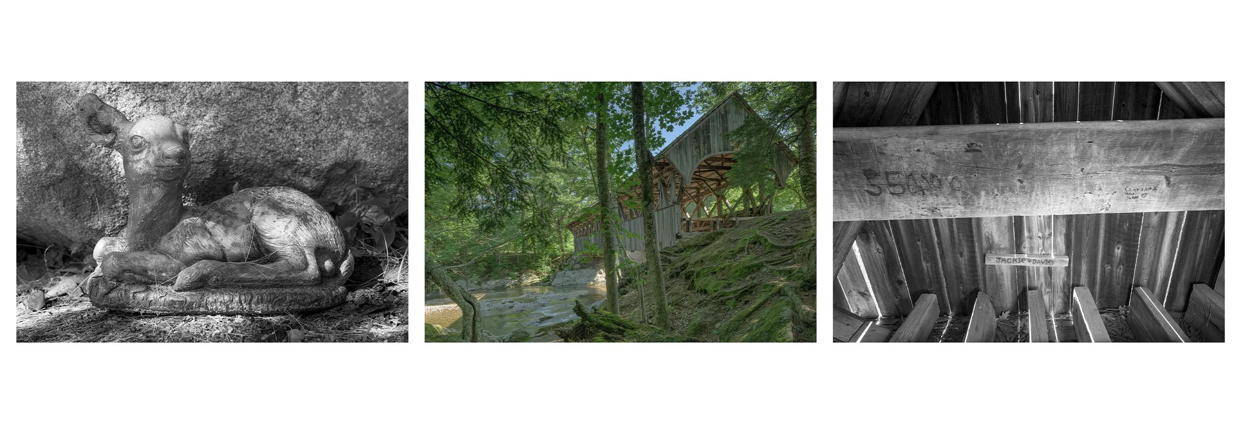Sunday River Covered Bridge Maine Triptych