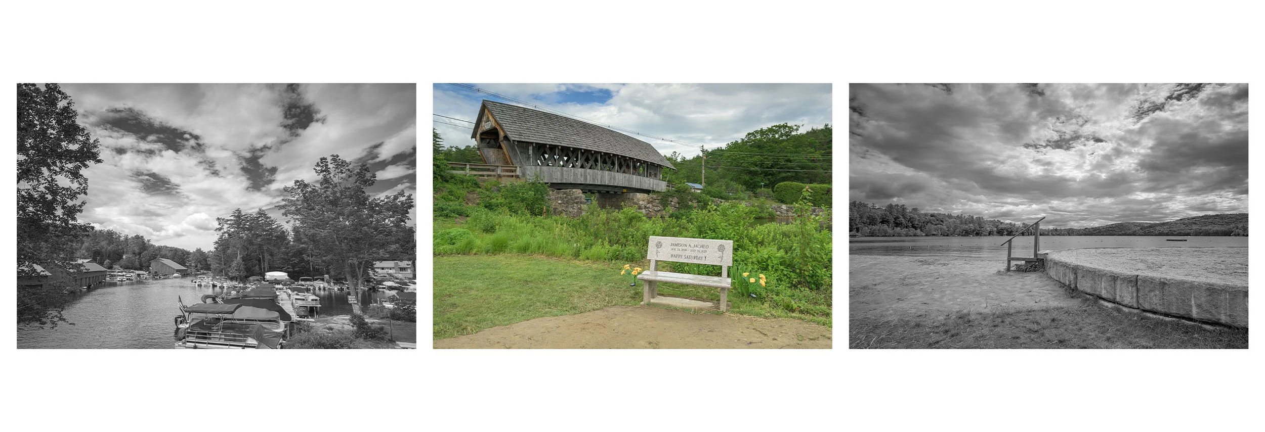 Squam River Covered Bridge Triptych - Ashland, New Hampshire