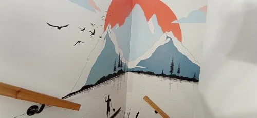 Fresque murale montagnes angel fait le mur
