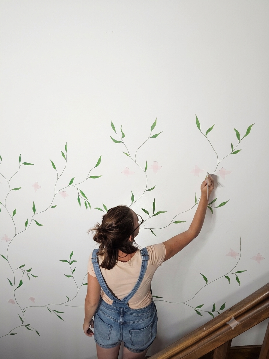 fresque nature, fresque arbre généalogique, fresque murale, angelfaitlemur, angélique Gayat, art mural, art sur mur, tatoo mural, fresque haute-savoie, fresque Rhône-Alpes