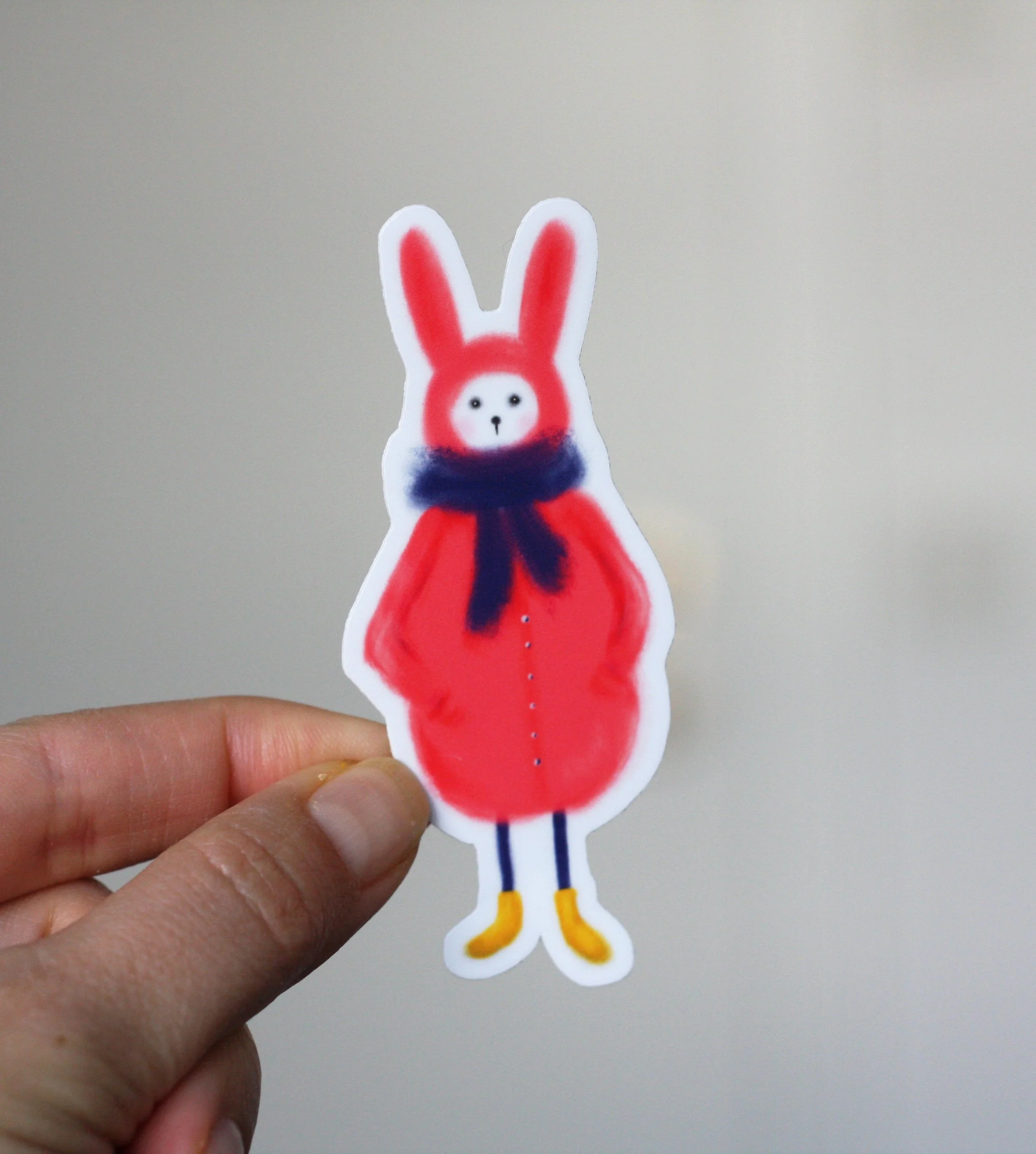 red bunny vinyl sticker