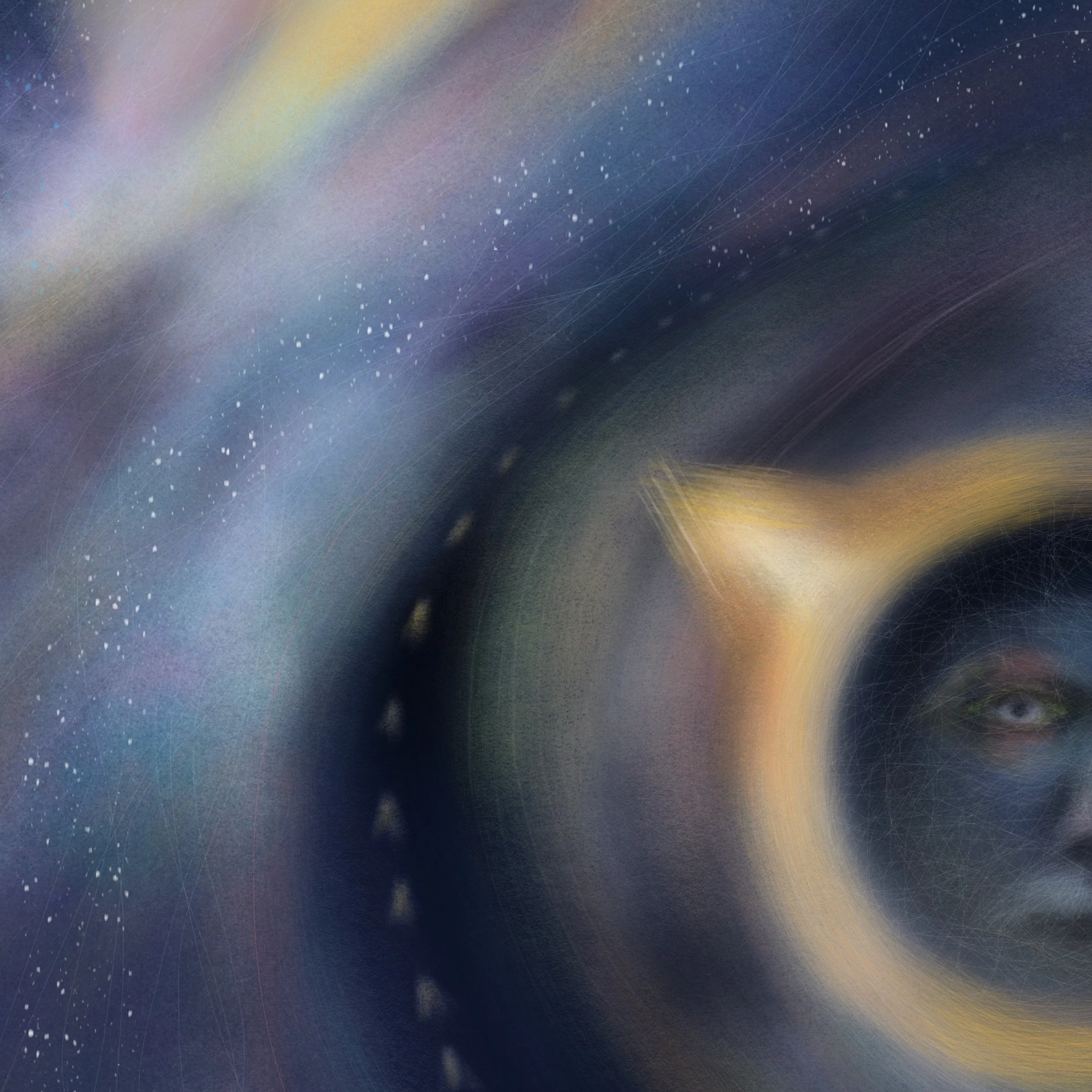 face in the space illustration