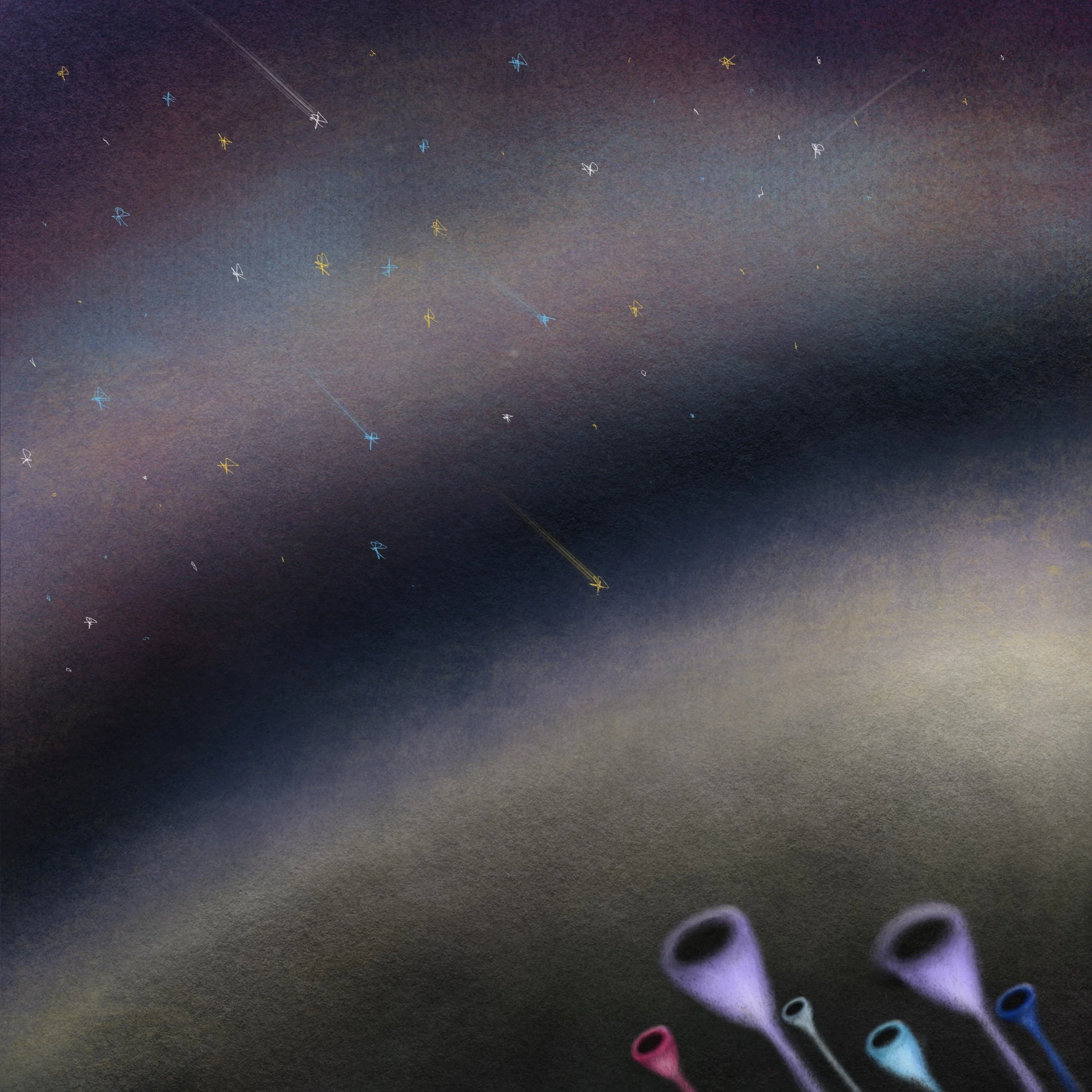 space planet stars fall illustration