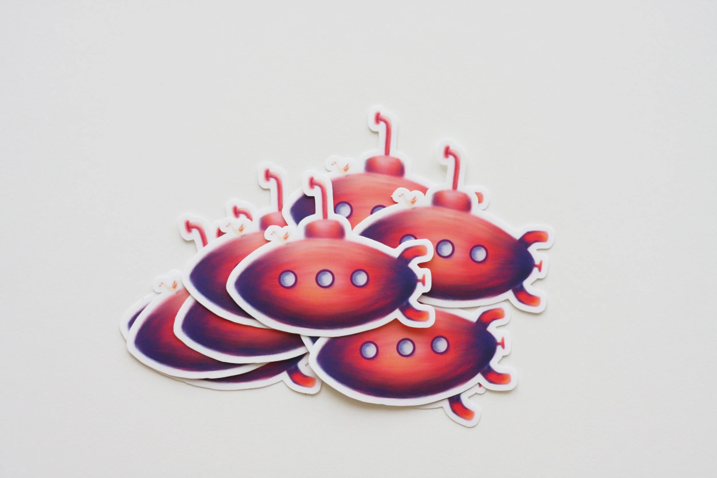 red submarine vinyl sticker