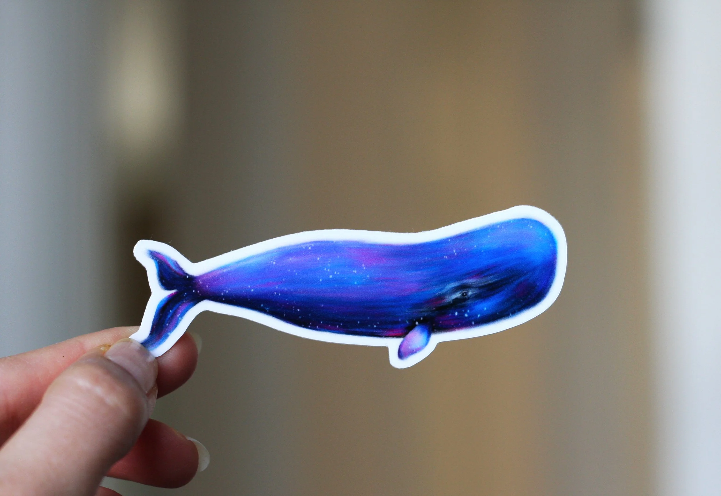 Whale glossy vinyl sticker