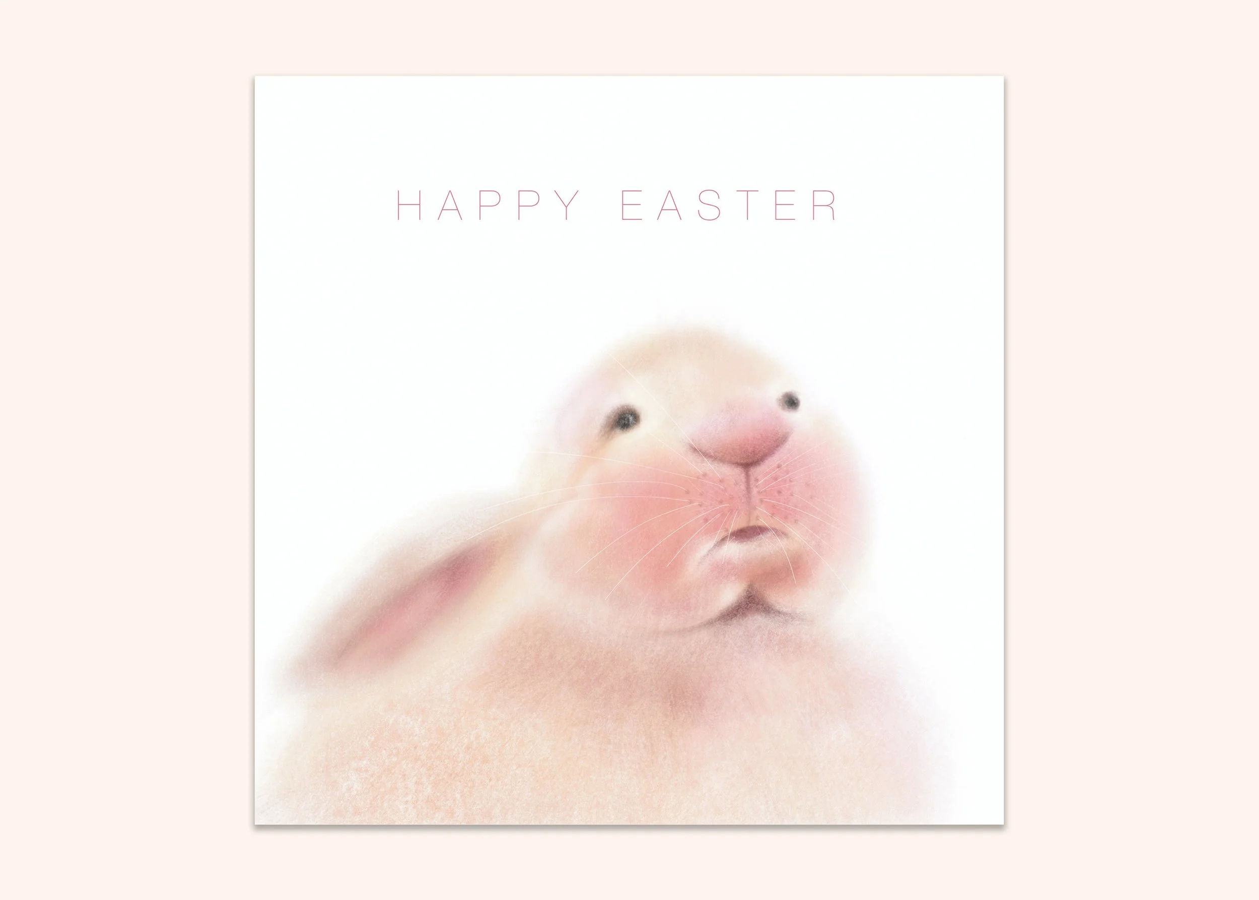 happy easter greeting card wit rabbit