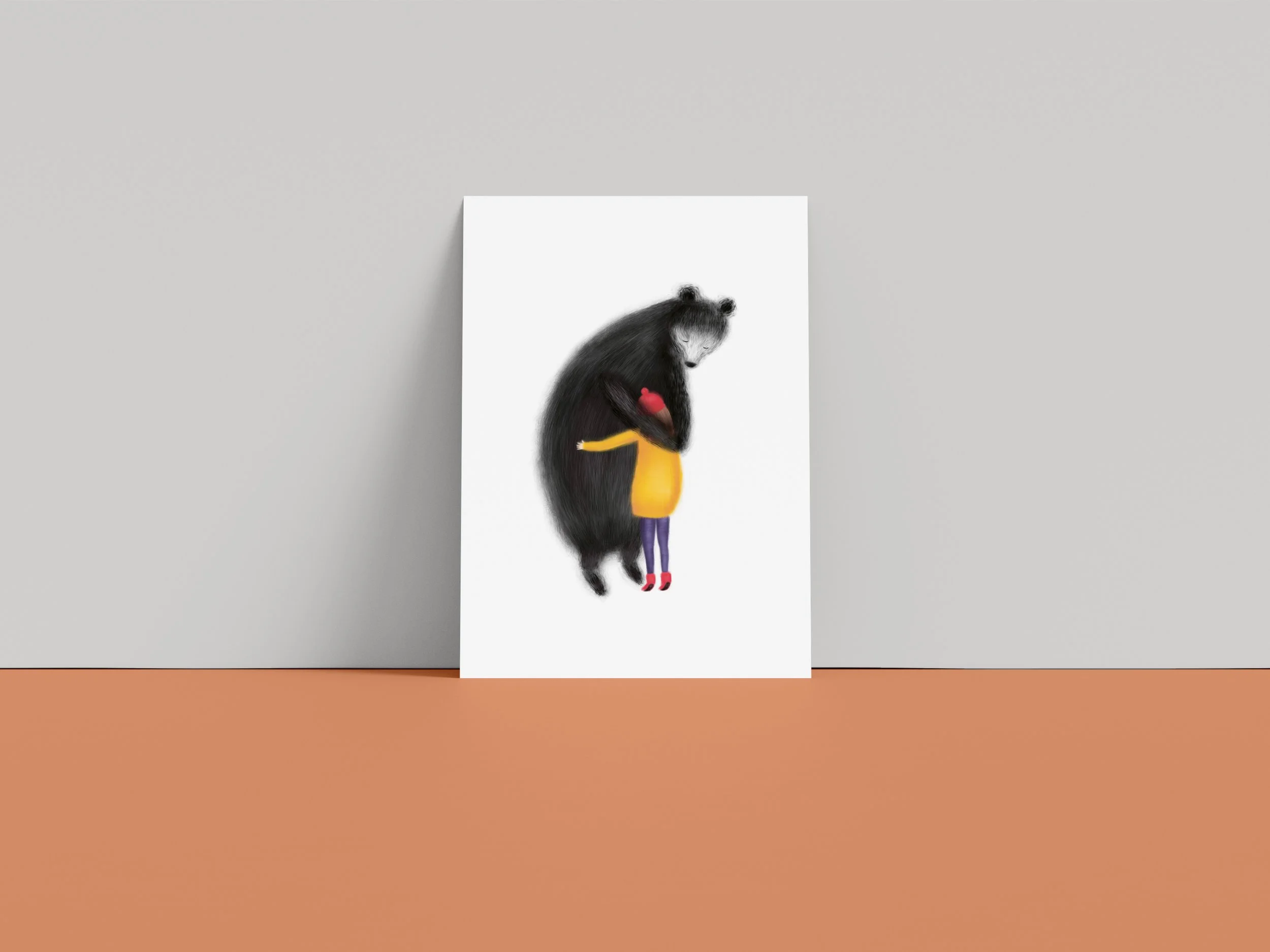 bears hug greeting card wladaprints