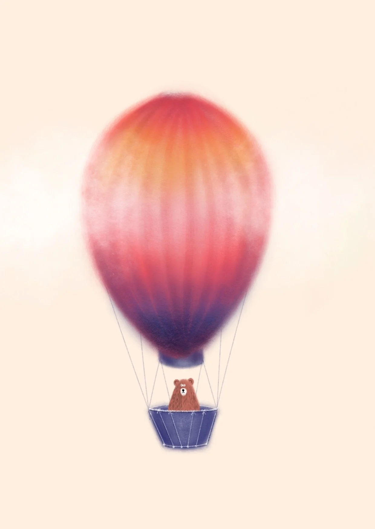 bear in a hot air balloon