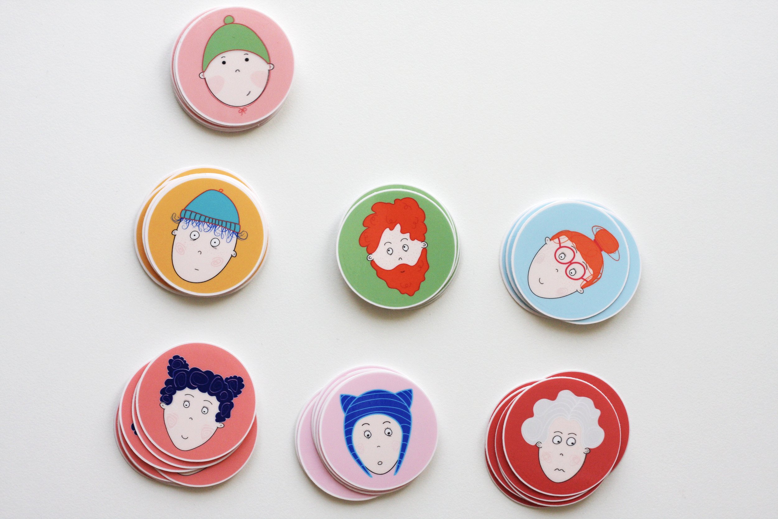 Different faces emotions vinyl stickers