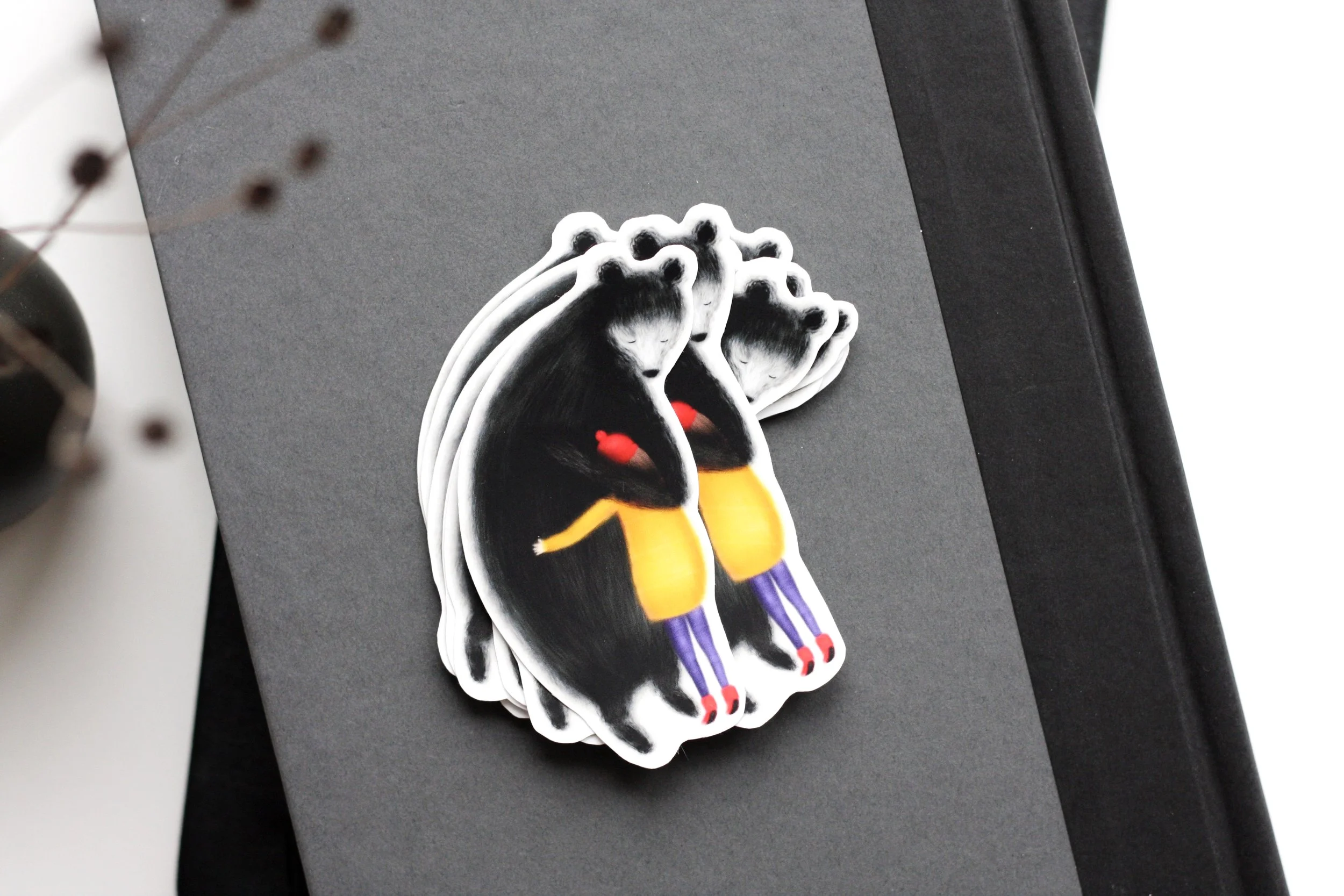 bear's hug vinyl matte sticker