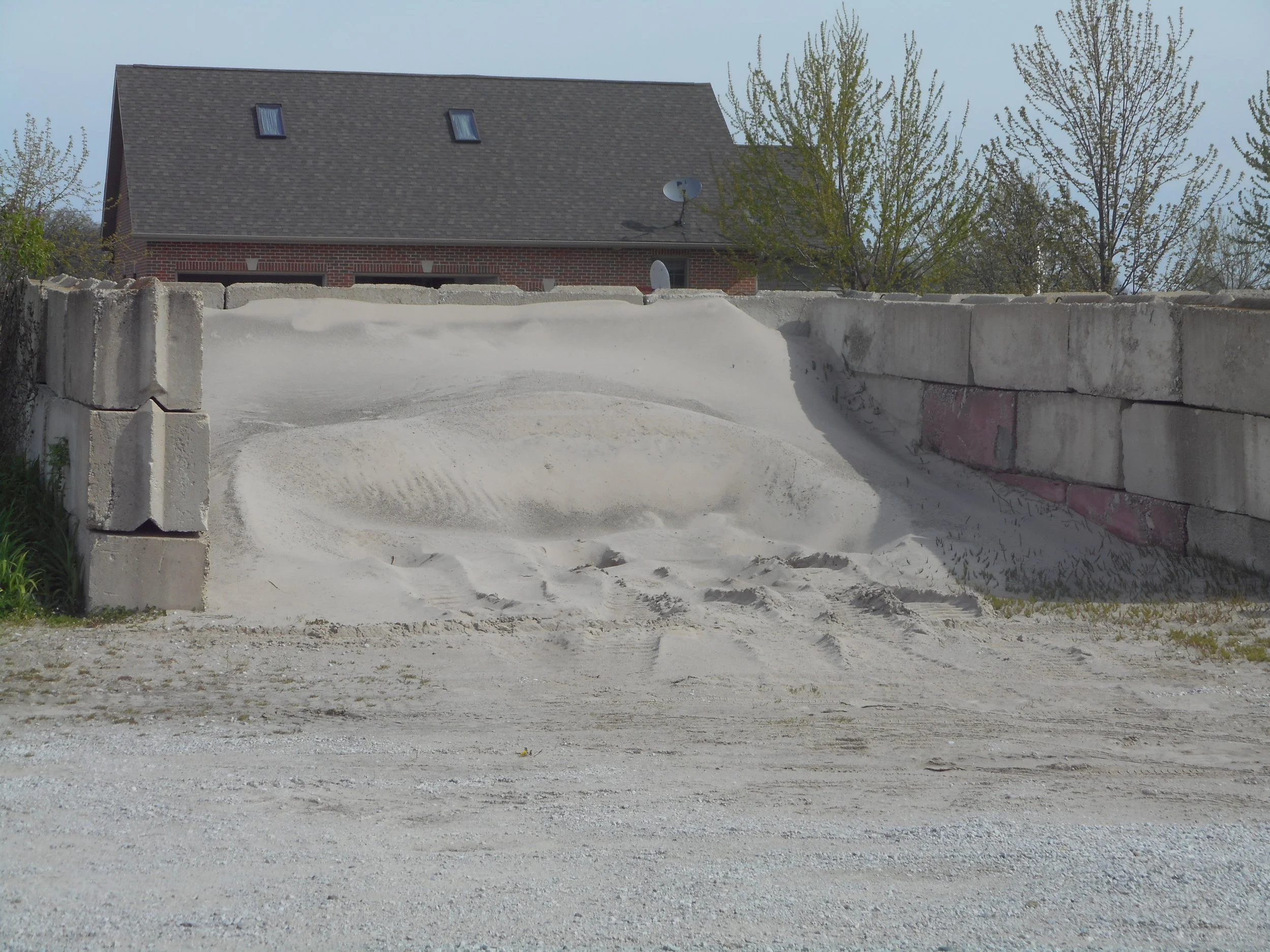 Sand-filled bunk.
