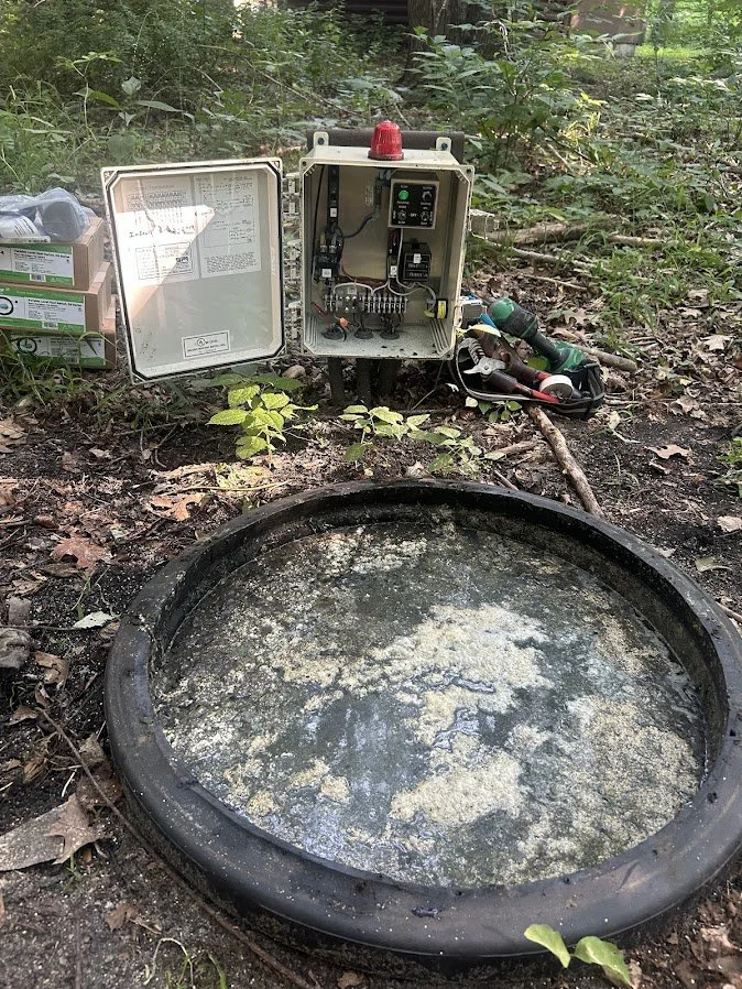 Overfilled pump tank in Michigan City