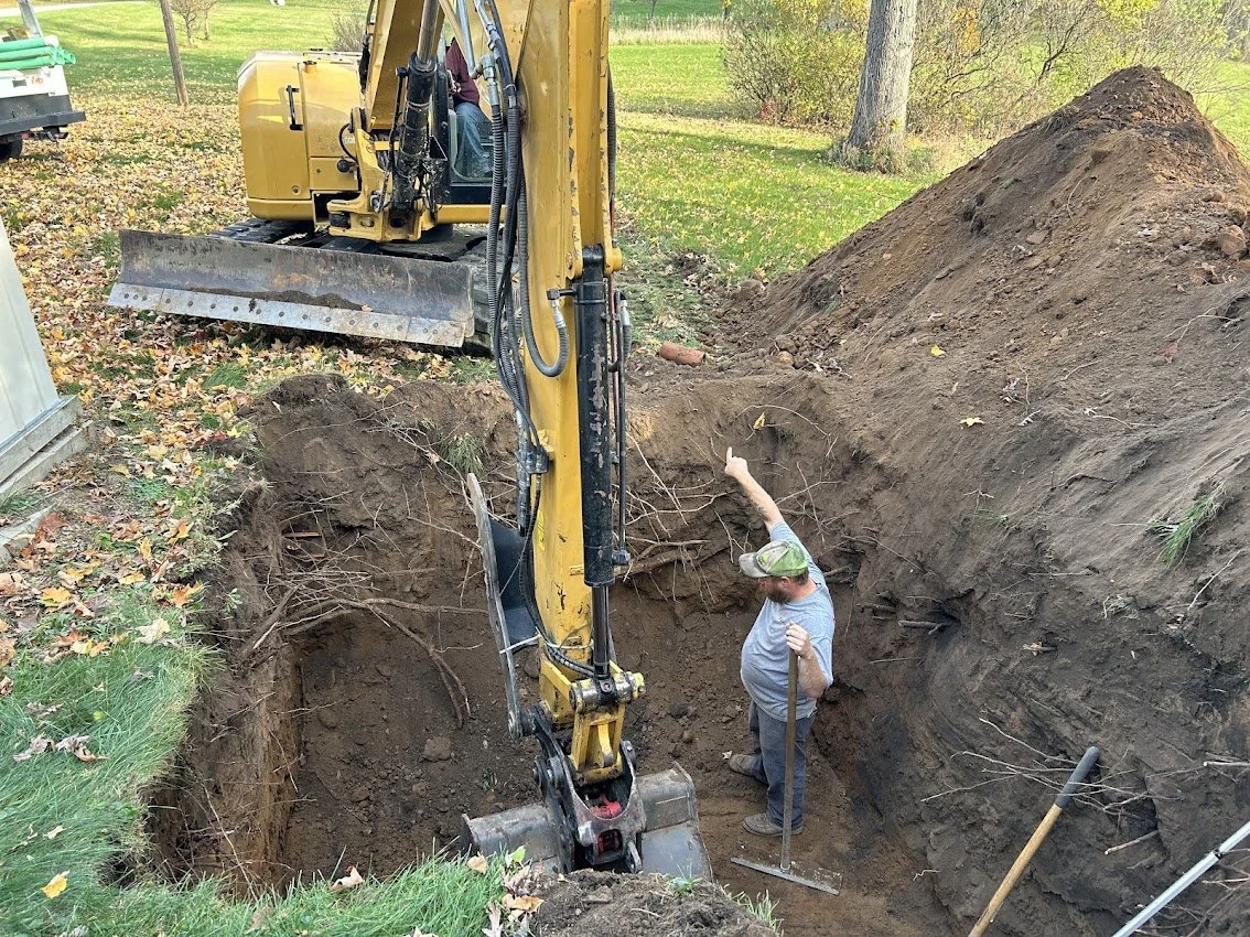 Excavating a large hole in Kingsbury