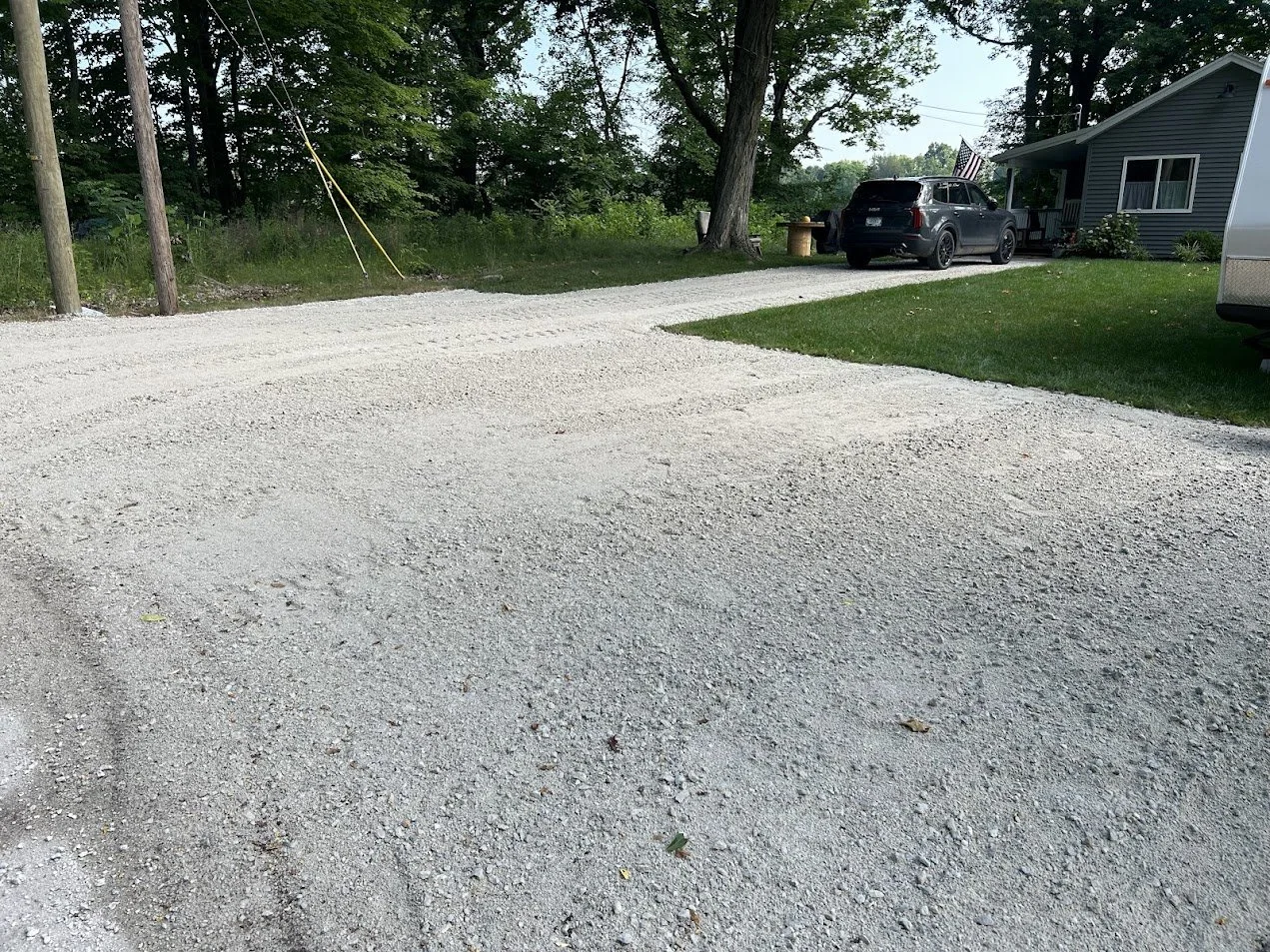 A gravel driveway K-FEX repaved