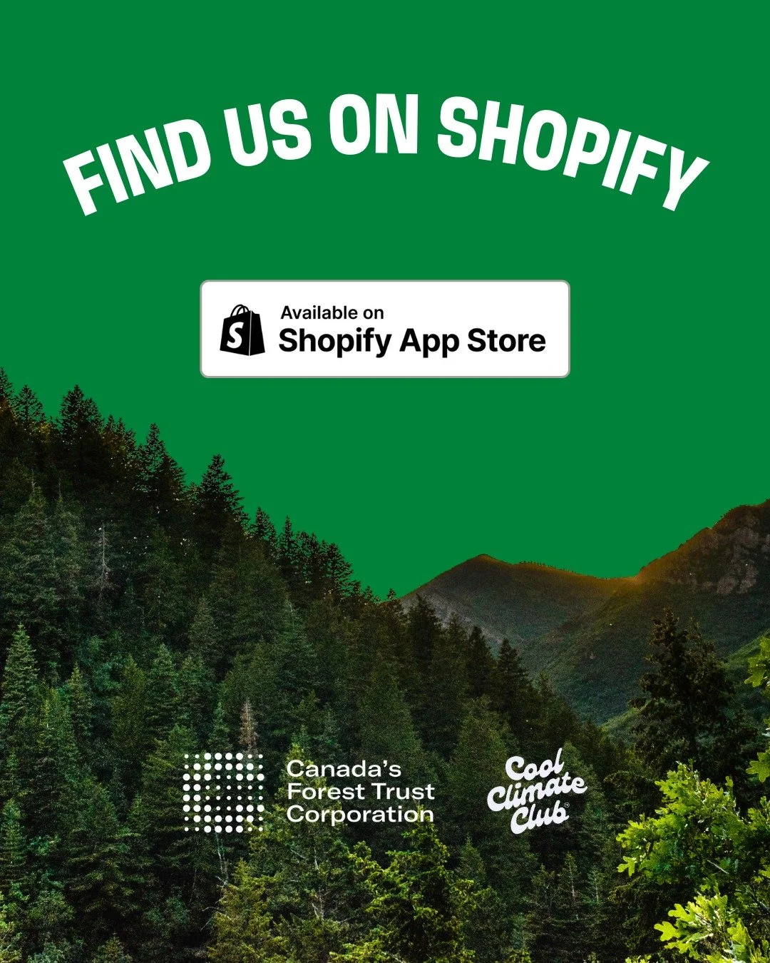 Exciting news! Powered by Canada's Forest Trust Corporation, our retail brand @coolclimateclub is now available on the Shopify App store! 🎉 Businesses can download our app and invite their customers to take transparent, measurable climate action, ri