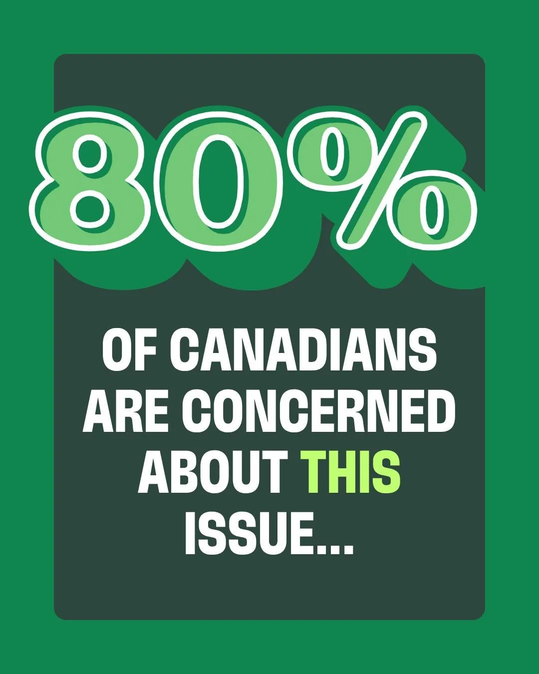 80% of Canadians are concerned about climate change.

That might sound heavy, but here's another way to look at it: 8 in 10 Canadians care about the future. And when people care, things change.

Public concern is often the first step toward real clim