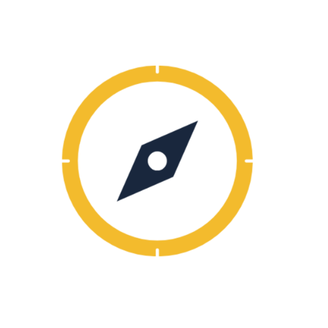 Arrow pointing left in black and yellow colors