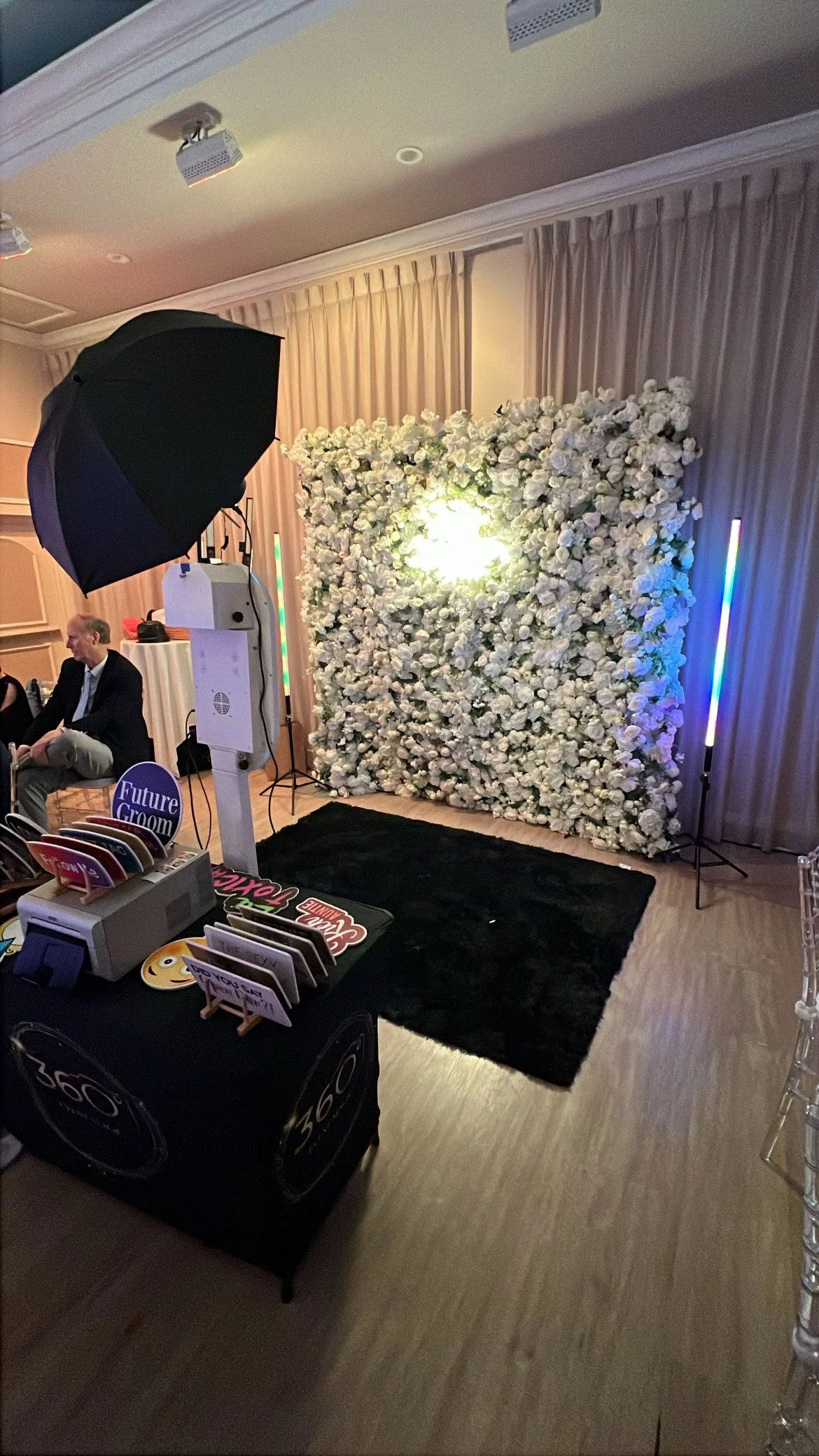 Photo Booth With Flower Back drop