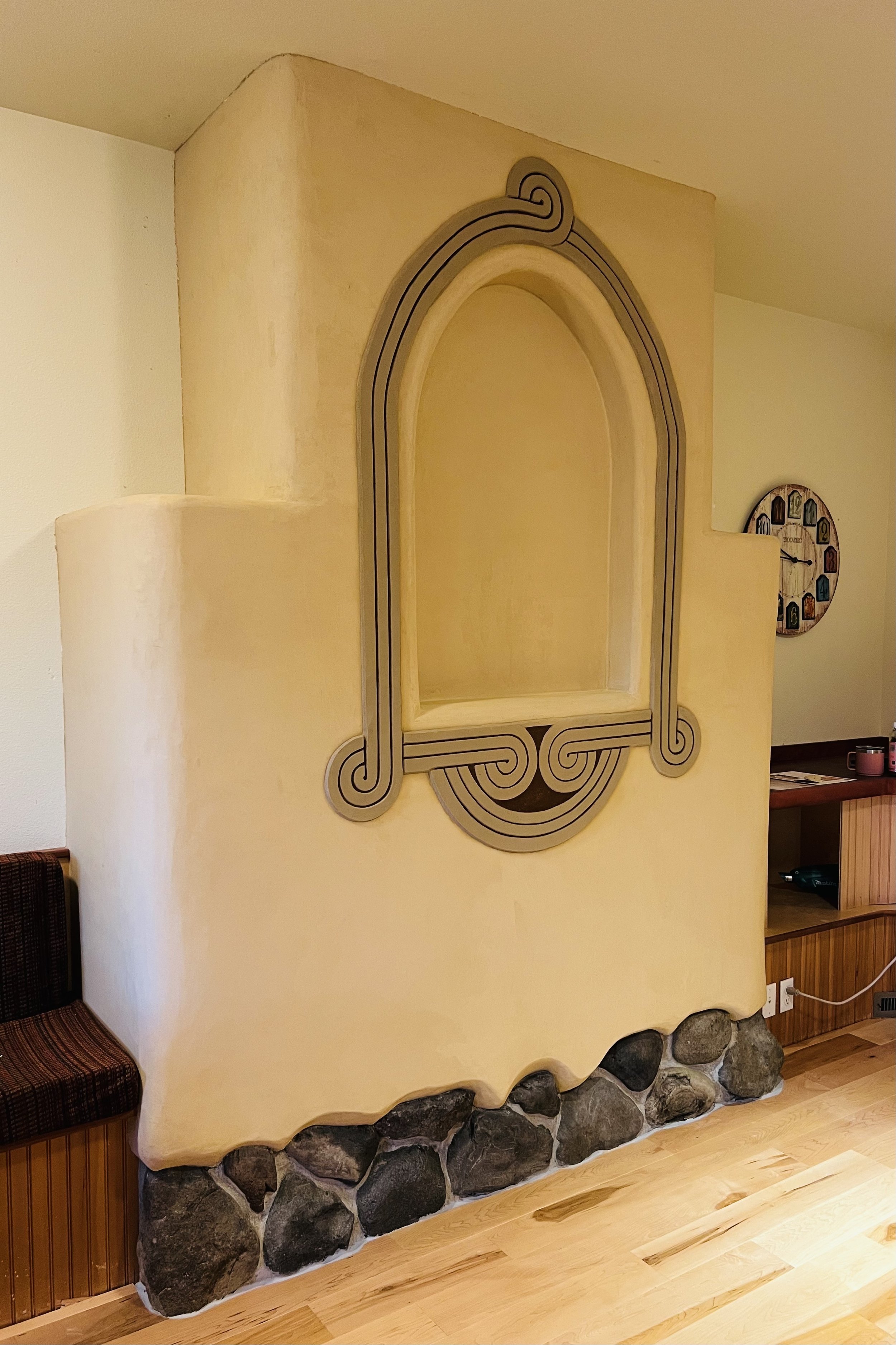 Hidden Springs earth brick sculptural wall feature.jpg
