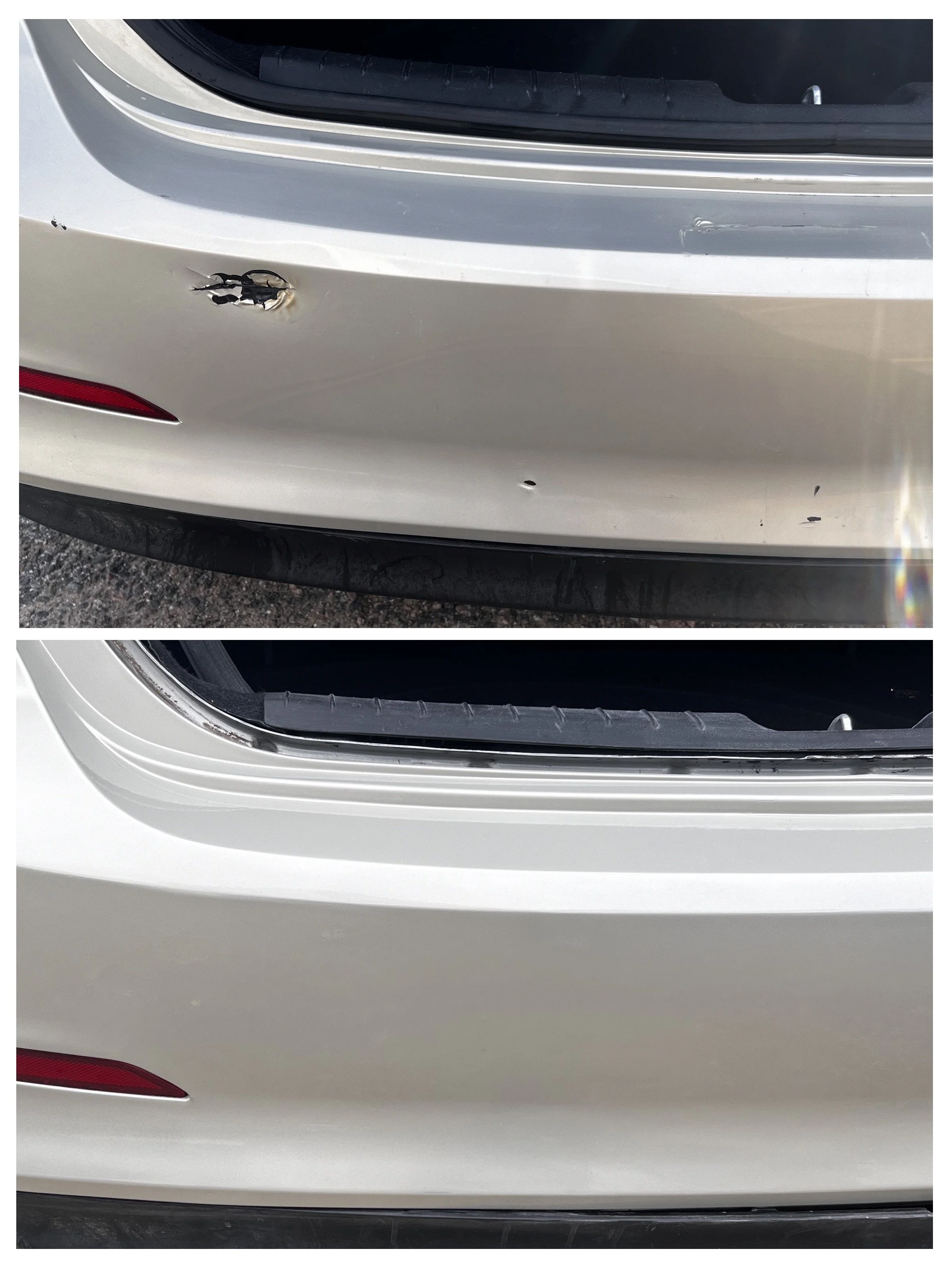 car bumper before and after
