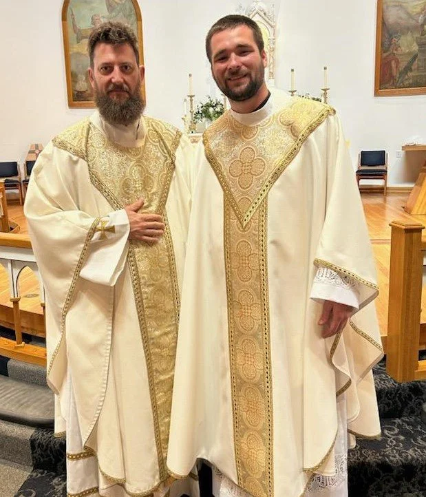 Father Chris (left) and Father Aaron Herrenbruck (right) priests at St. John Daylight