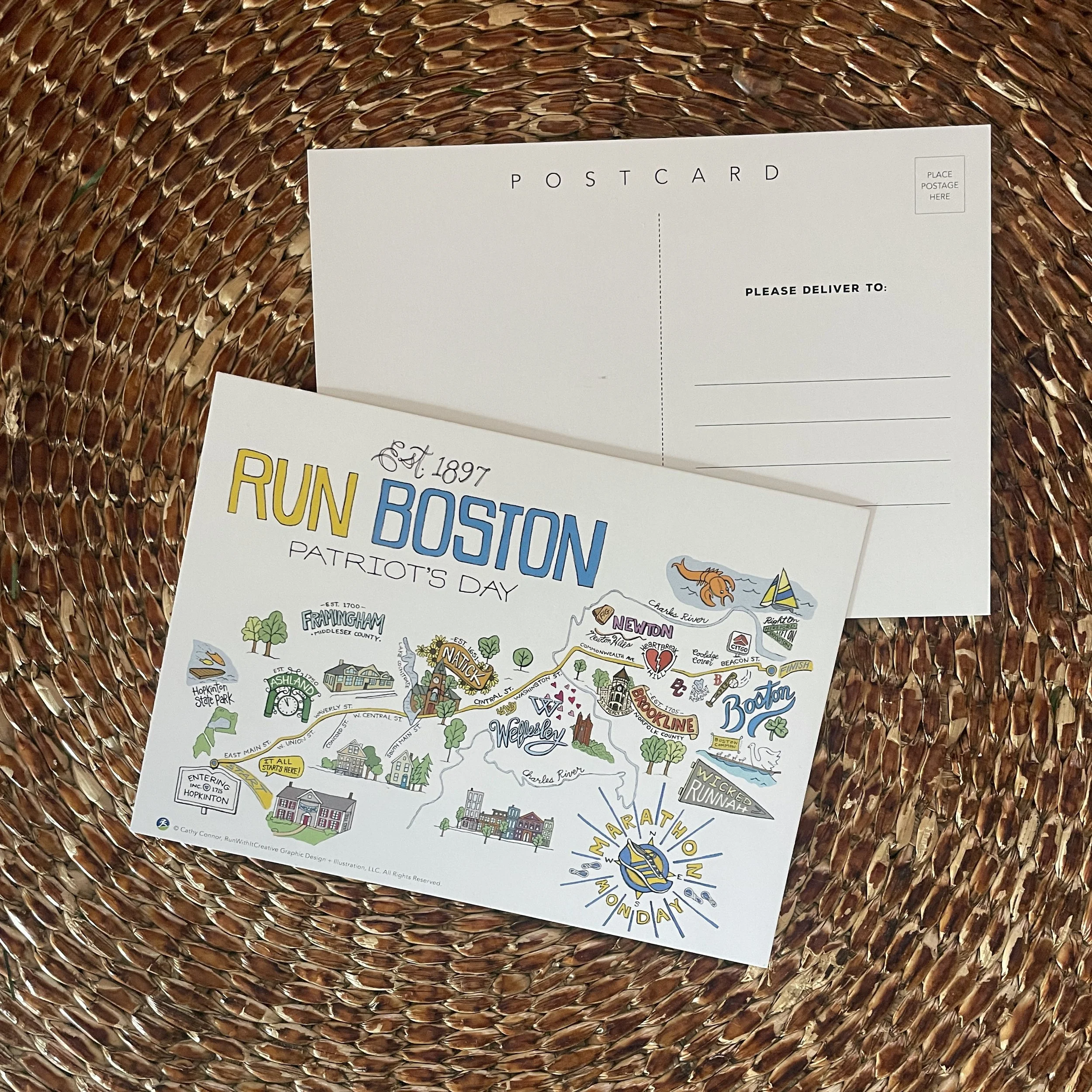 Run Boston |  10 Pack of Postcards