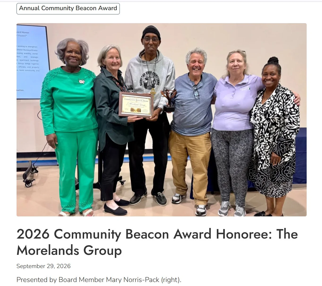 2026 Community Beacon Award Honoree: The Morelands Group
