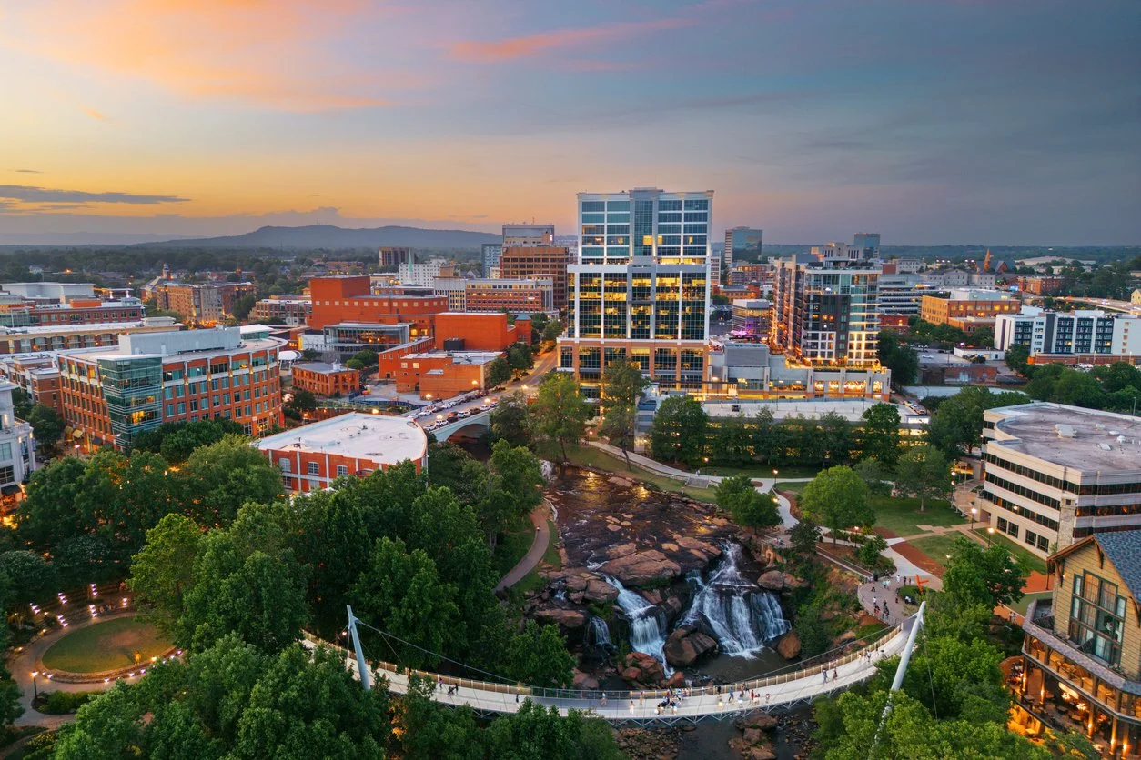 Greenville, location of upcoming couples therapy retreat. Renovation Marriage helps couples with infidelity recovery with practical tools for forgiveness and rebuilding trust.