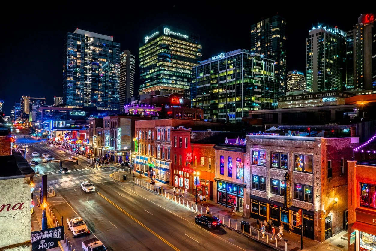 Nashville at night, site of Christian marriage intensive