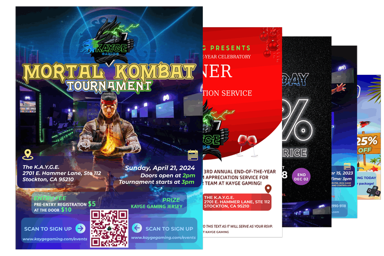 A collection of past KAYGE event posters