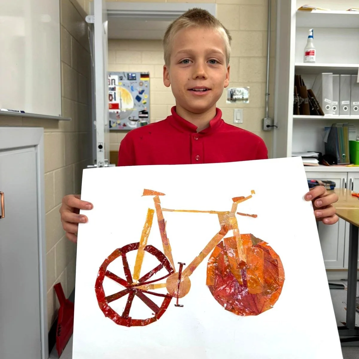 Inspired by autumn, Grade 8 students created beautiful leaf collages! They collected leaves, explored their colors and textures, and used them to design creative artwork. From animals and pumpkins to trees and bicycles, each piece turned simple leave