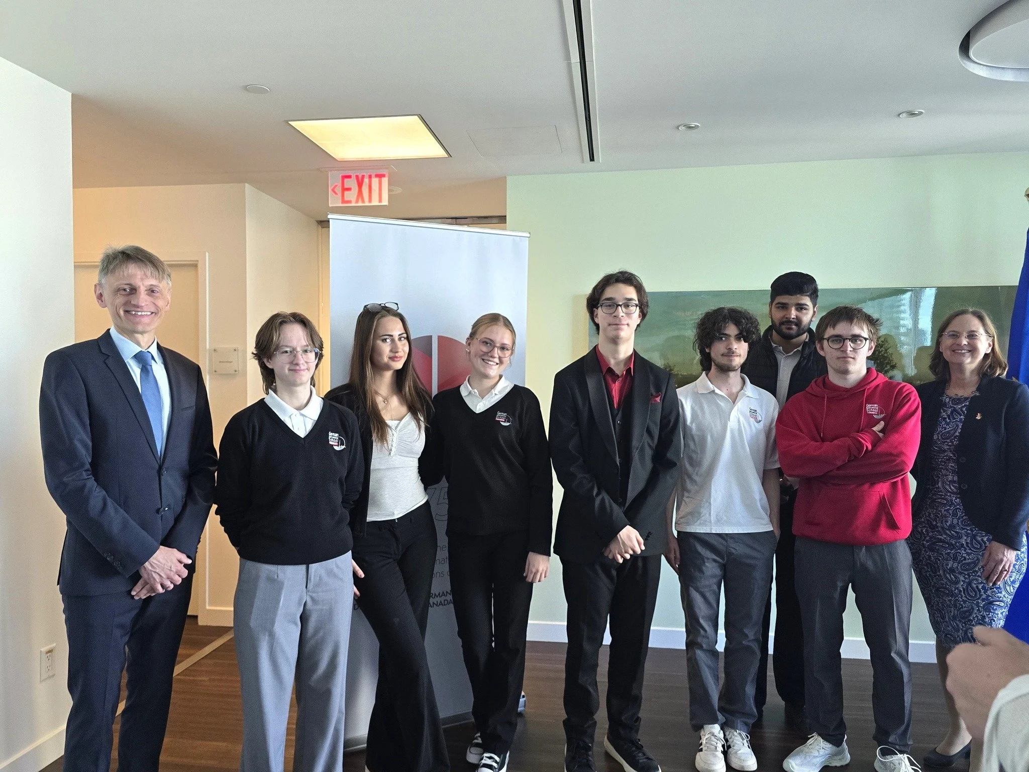 For the first time in the history of our school, students took the German Language Diploma II (DSD II) exam. All eight GIST students successfully passed!

The certificates were presented at the German Consulate General in Toronto by Consul General Wa