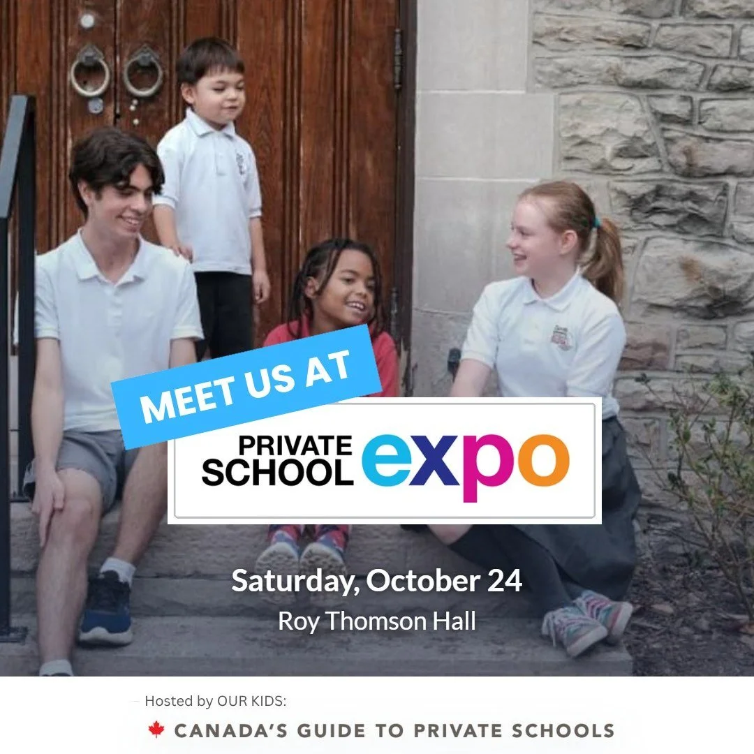 Meet us at the @ourkidsnet Private School Expo at Roy Thomson Hall this Saturday, October 24 from 11:00 am - 3:00 pm. Come say hello - we look forward to meeting you and your family!

Further information can be found at the link in our bio.