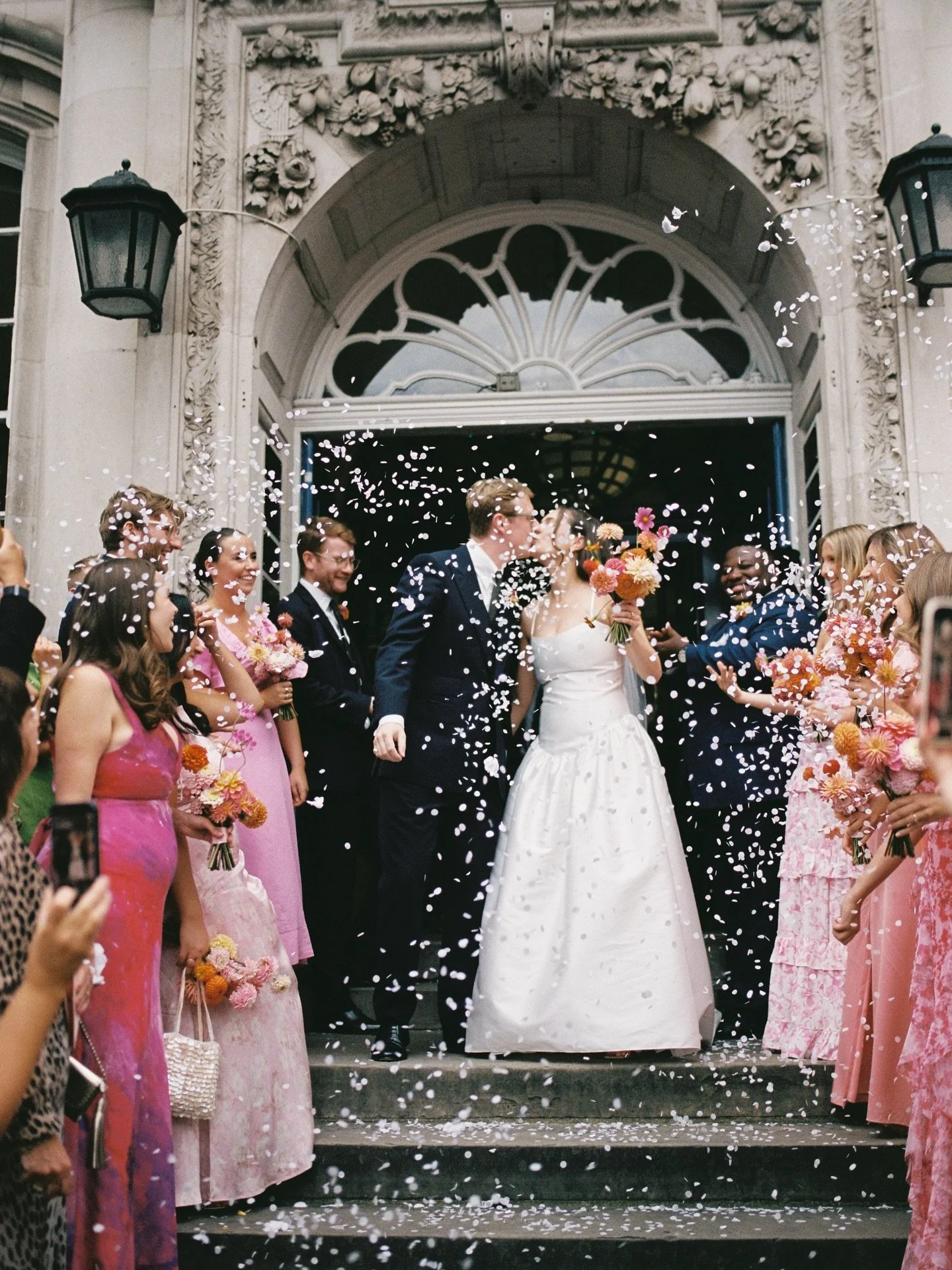 Such a London wedding! A ceremony at the iconic Chelsea Old Town Hall followed by a reception and party at The Garden Museum just steps away from the Thames and some amazing views over the Palace of Westminster - and how cool to have amazing DJs in t