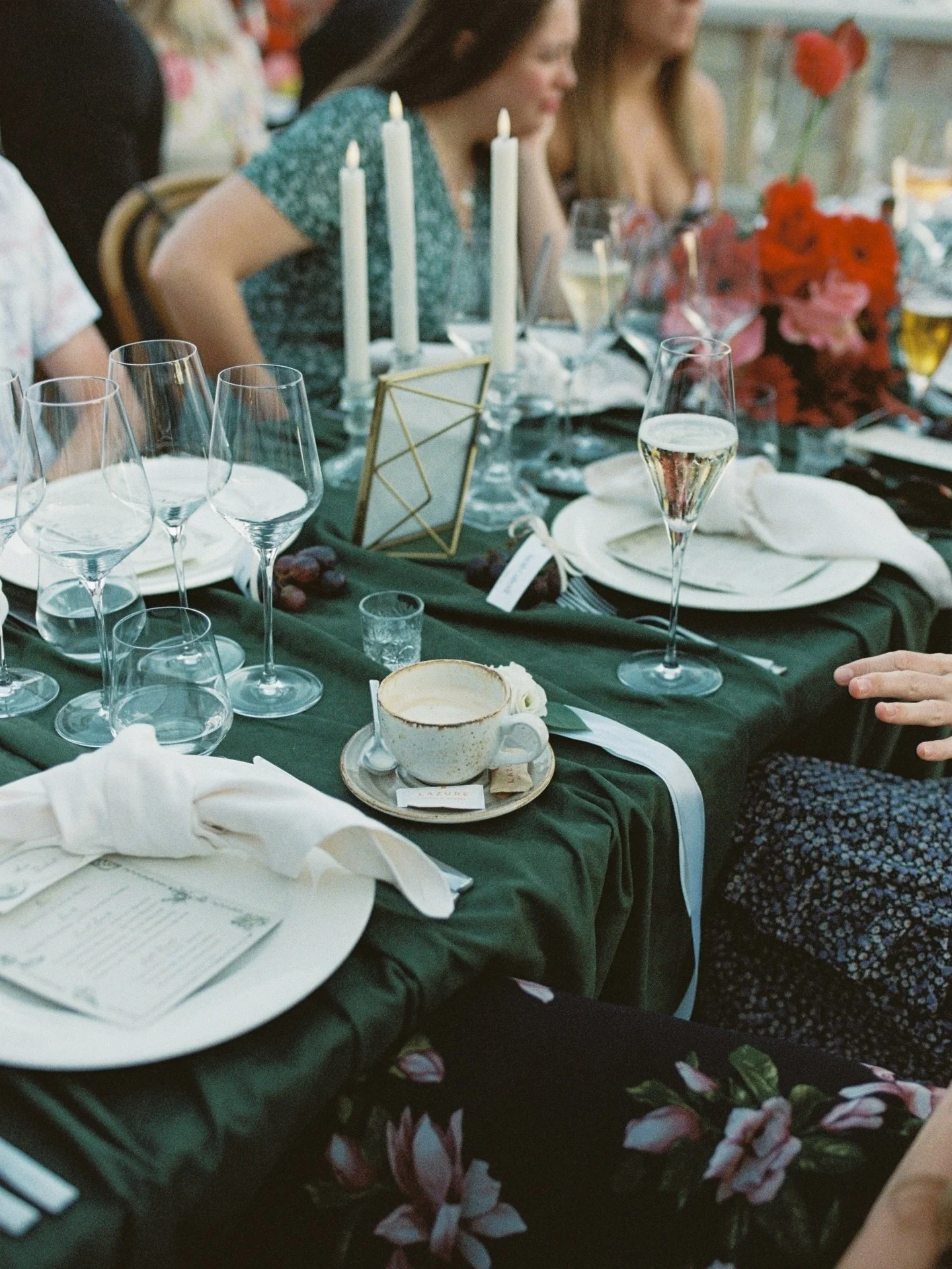 The most beautiful outdoors wedding dinner setup, just by the marina of the Lazure hotel, overlooking the Montenegrin mountains and the stunning bay of Kotor at sunset. As always, captured on 35mm and 120 film.

Film wedding photographer: @sarahjoyla