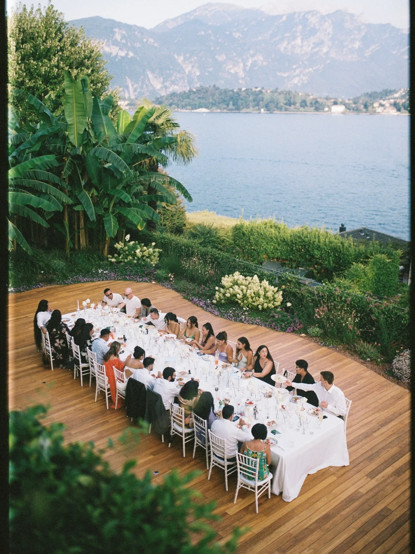 An unforgettable wedding celebration dinner on the shores of lake Como in northern Italy, at one of the most iconic hotels in the area. Captured on 35mm film.

Film wedding photographer @sarahjoylandon 
Getting ready venue @hotelvillamarie 
Venue &am