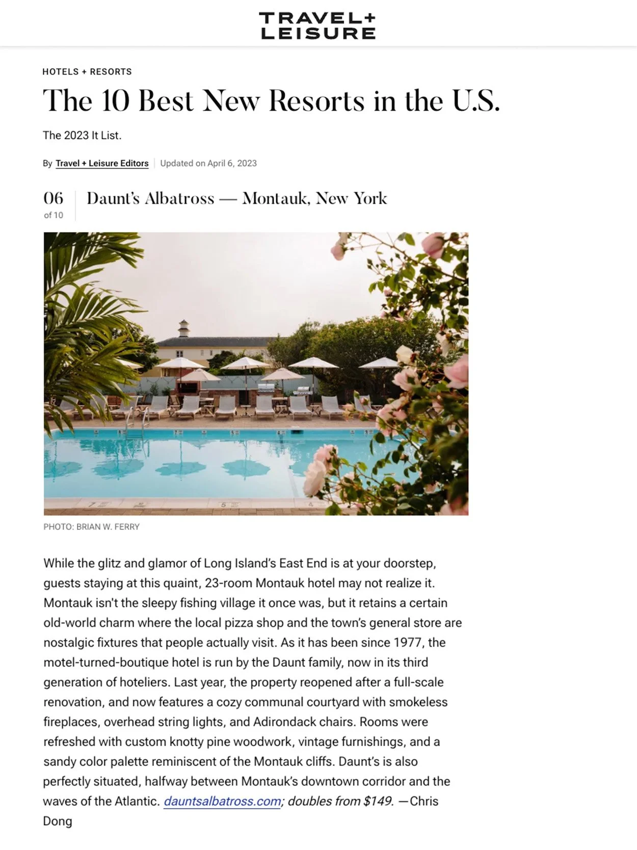 TRAVEL AND LEISURE | DAUNT’S ALBATROSS