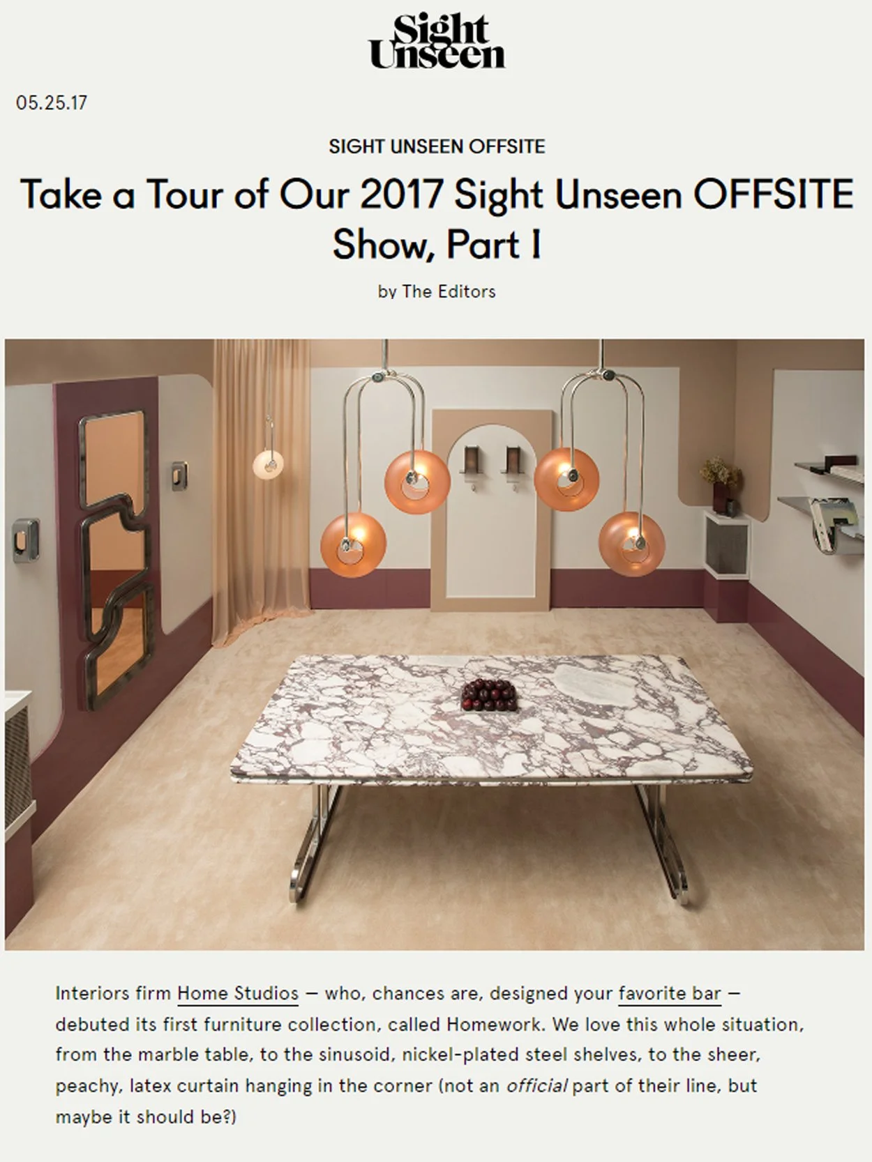 SIGHT UNSEEN  |  HOMEWORK