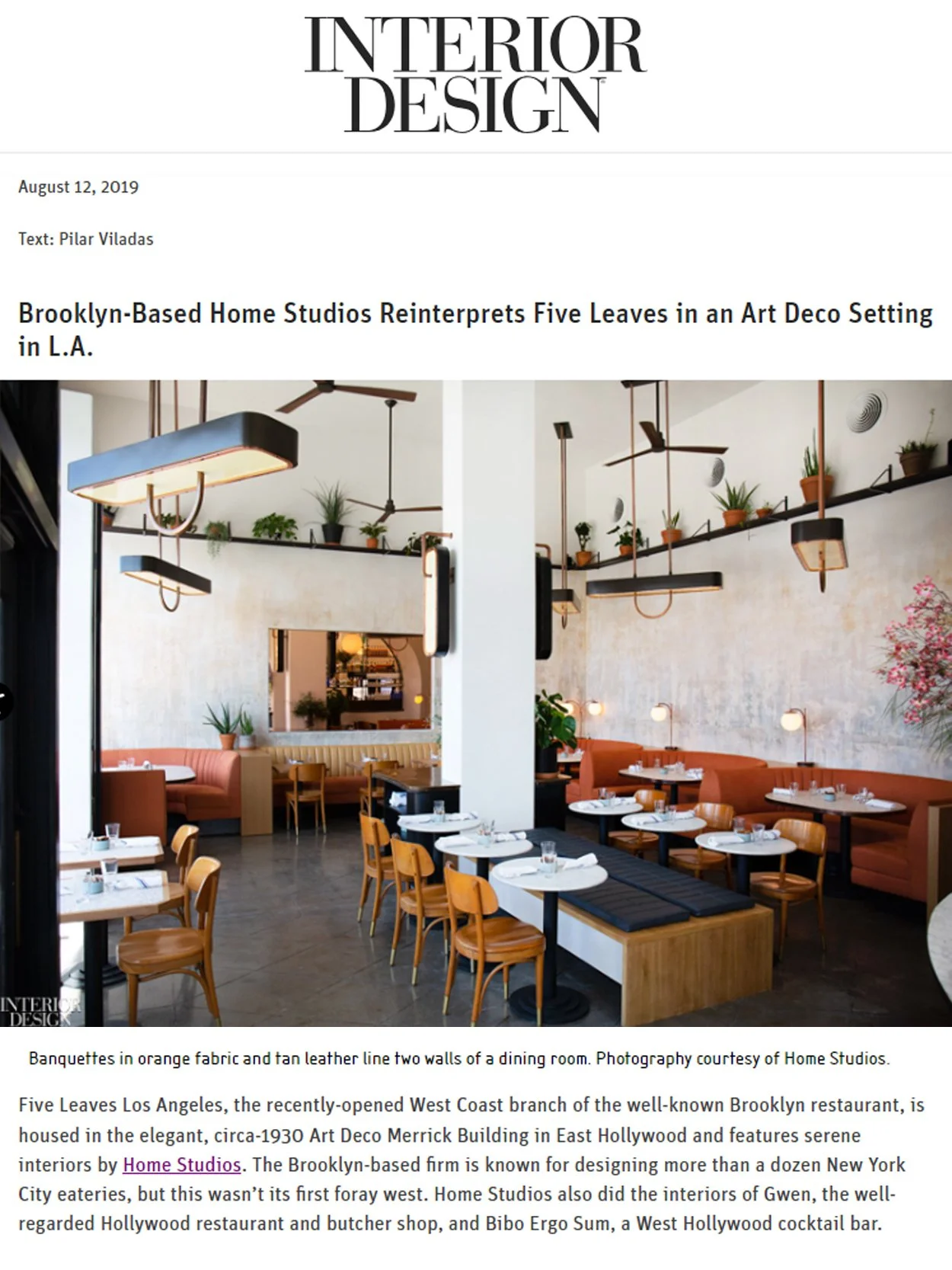 INTERIOR DESIGN MAGAZINE | LOS ANGELES